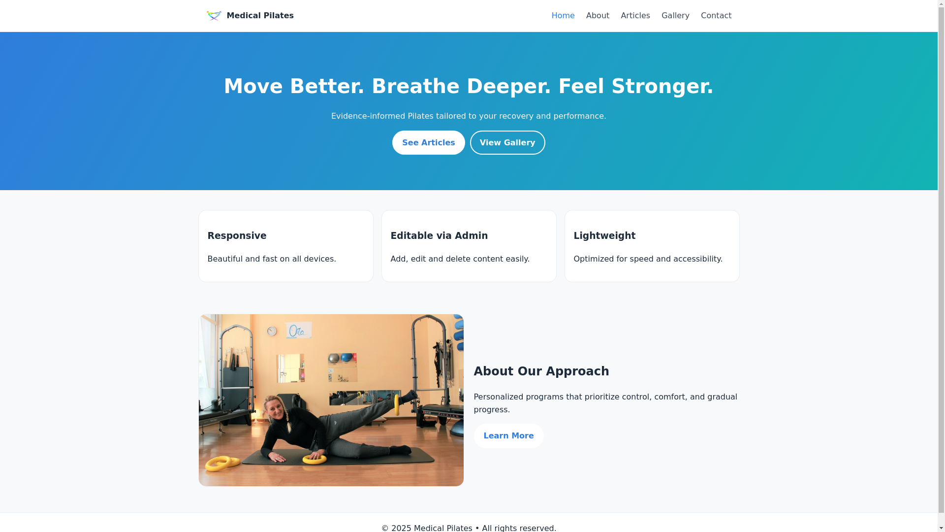 website screenshot of https://medical-pilates0.pages.dev/
