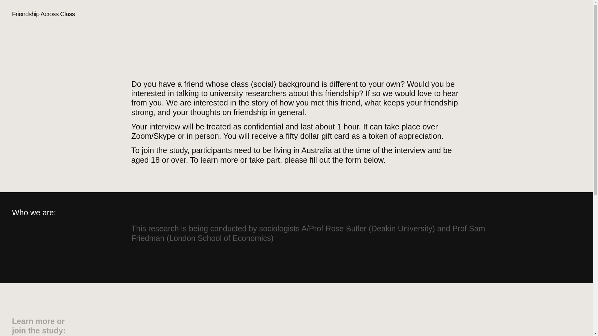 website screenshot of https://friendshipacrossclass.com/