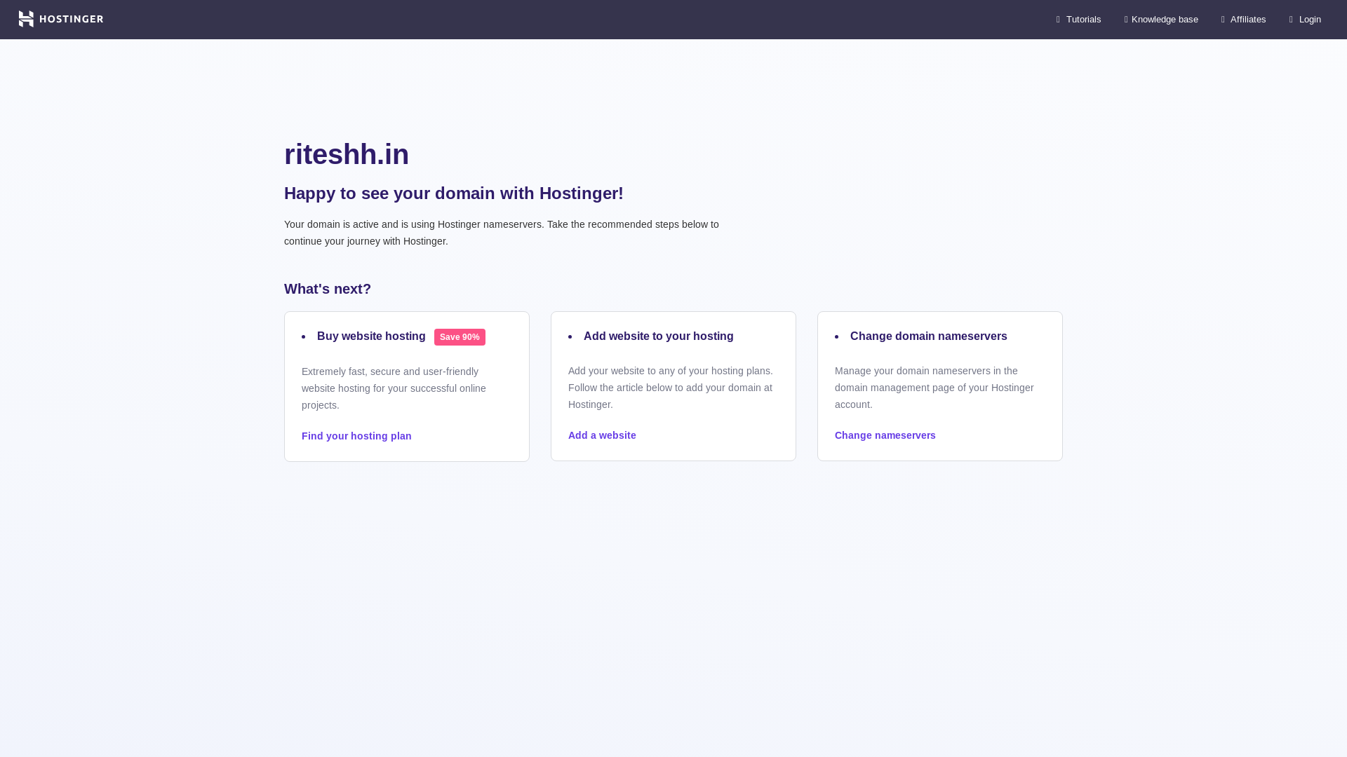 website screenshot of https://riteshh.in/