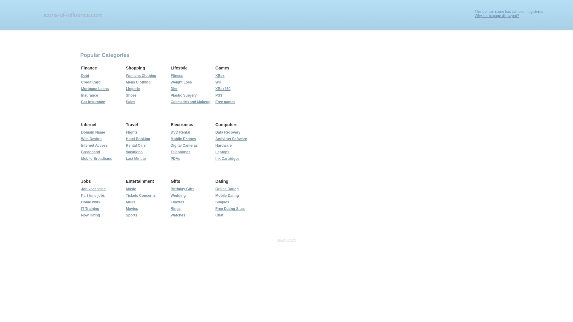 website screenshot of https://icons-of-influence.com/