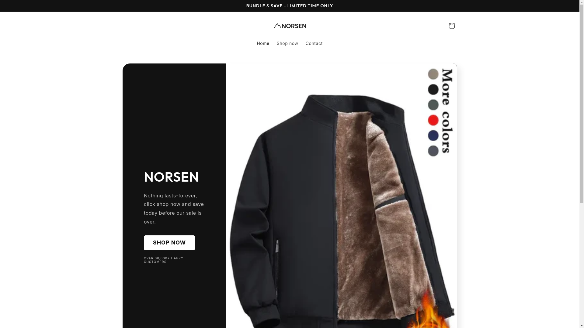 website screenshot of https://norsenwear.com/
