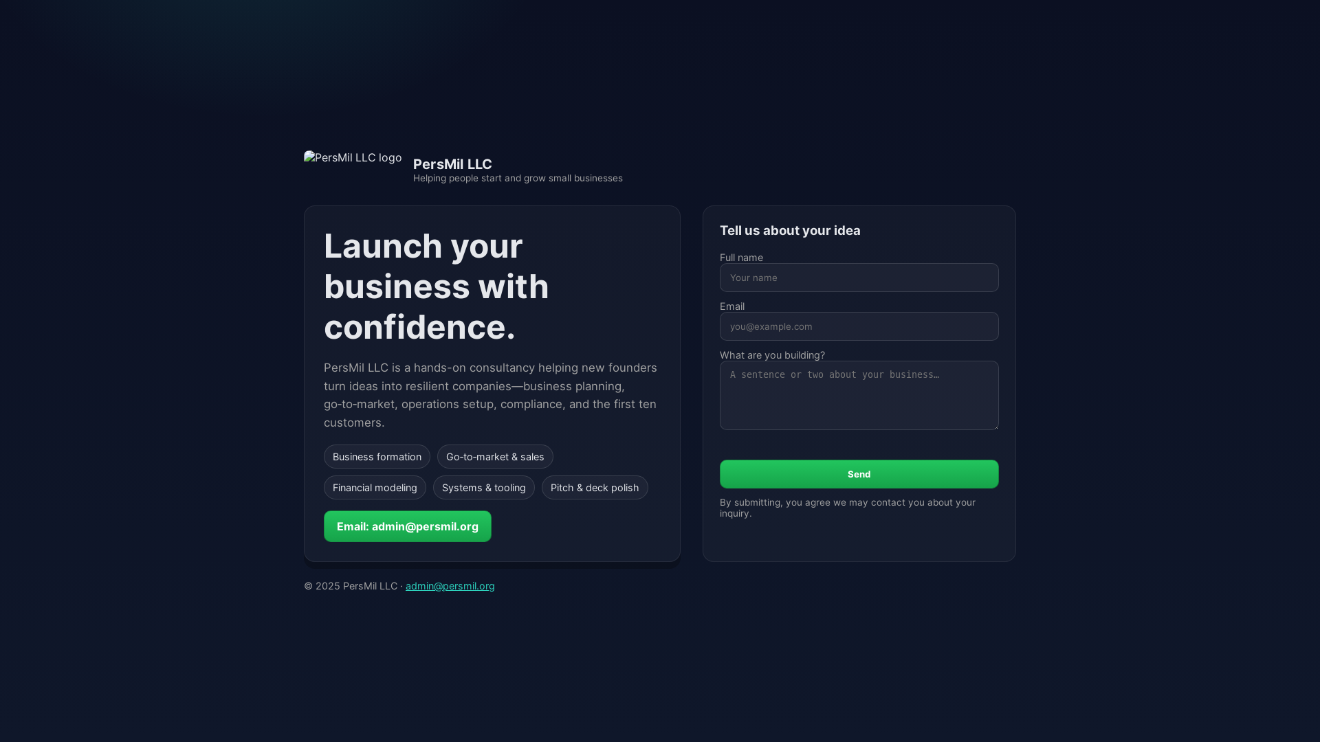 website screenshot of https://persmilsite.pages.dev/