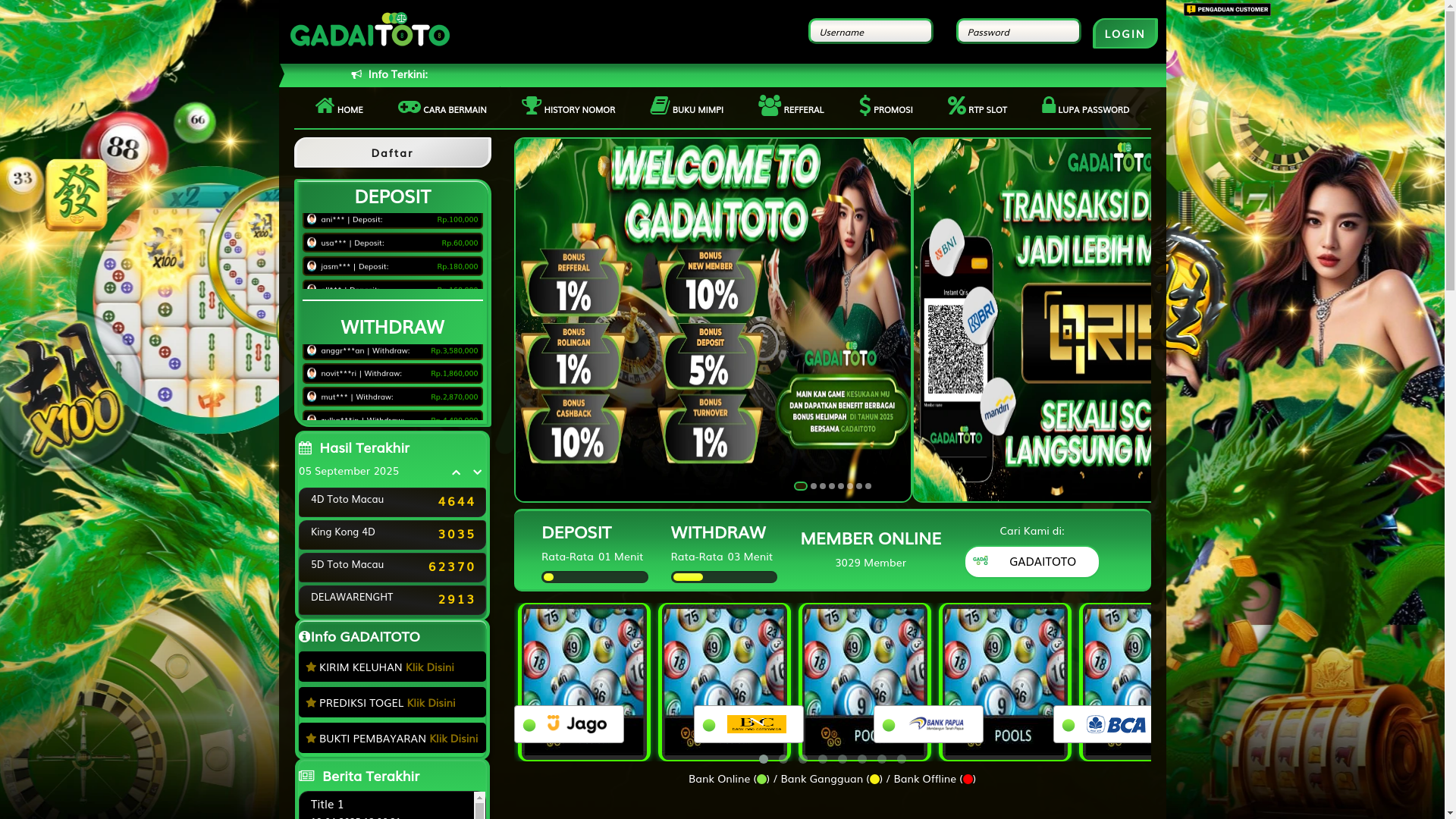 website screenshot of https://gadaitoto2.com/