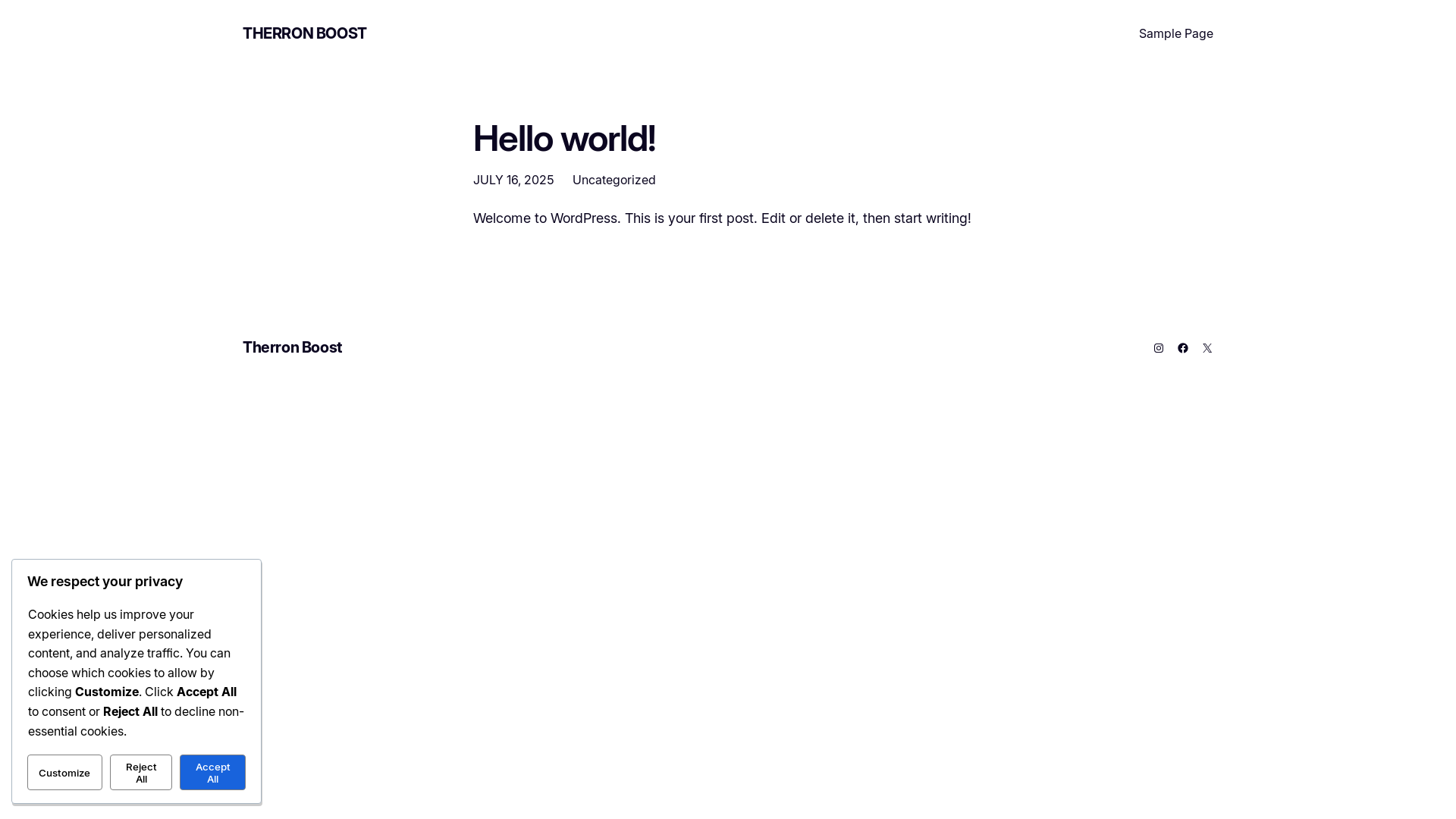 website screenshot of https://therronboost.store/