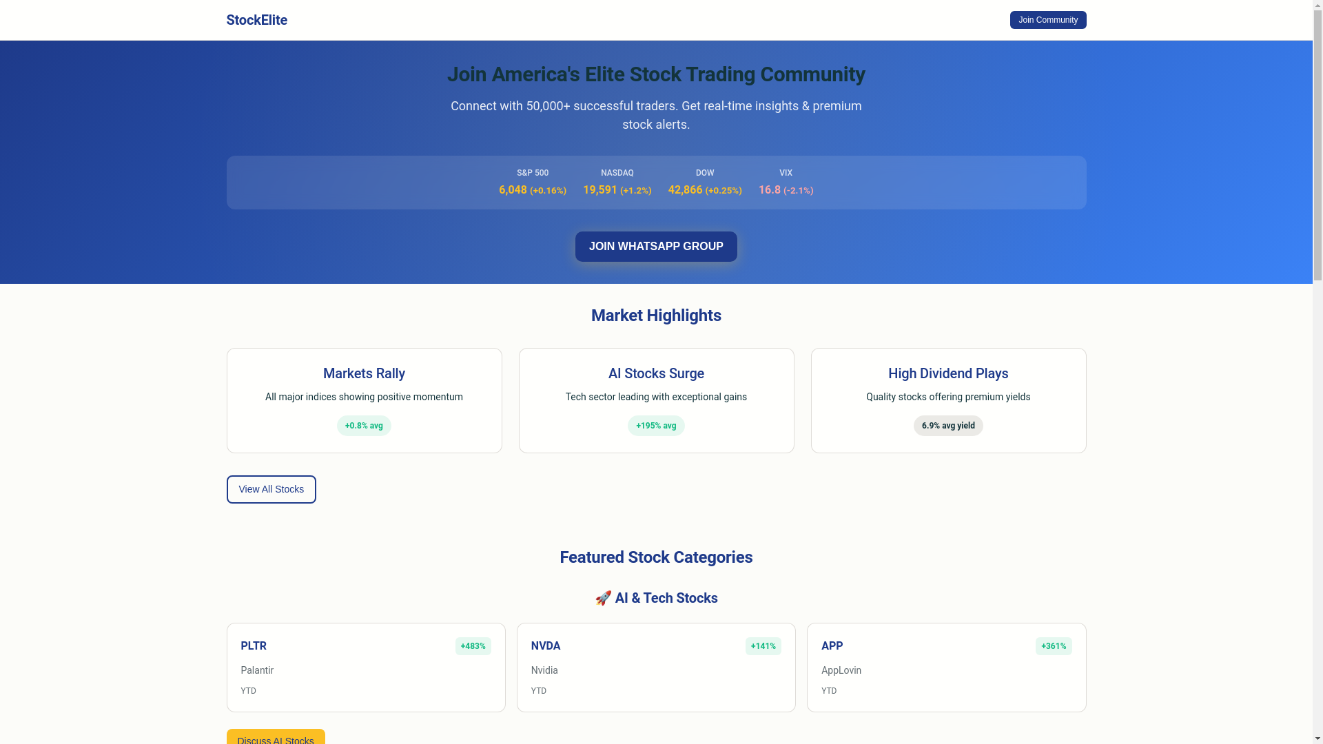 website screenshot of https://stockplus.qpon/