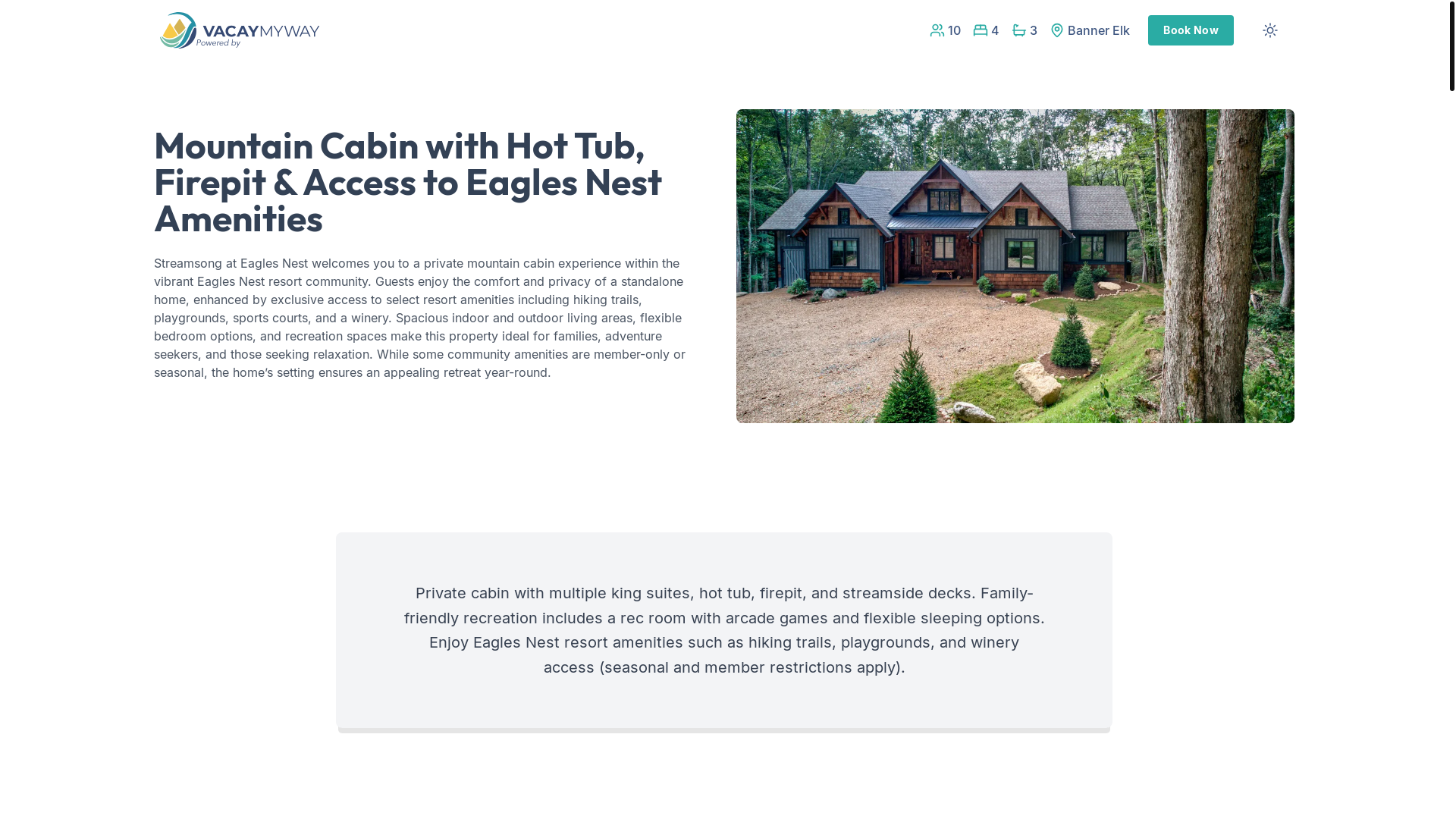 website screenshot of https://bannerelkstreams.house/
