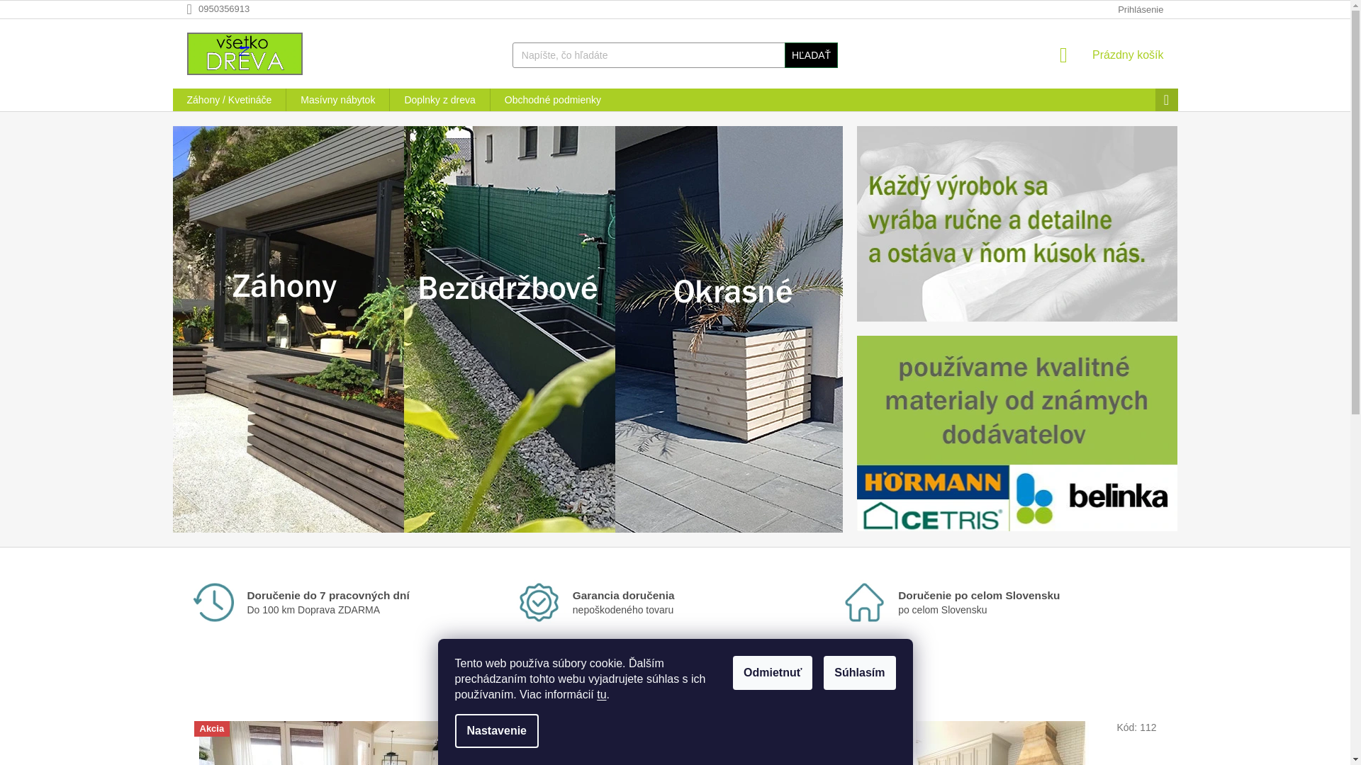 website screenshot of https://drevenaizba.sk/