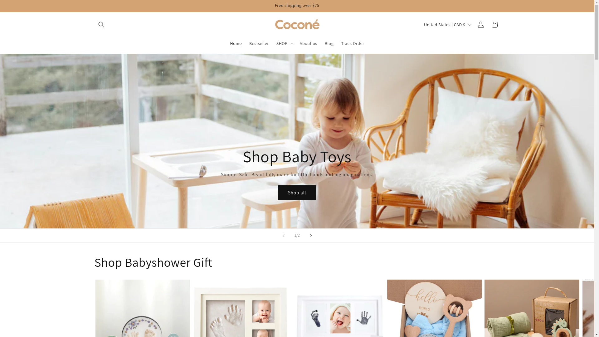 website screenshot of https://shopcocone.com/