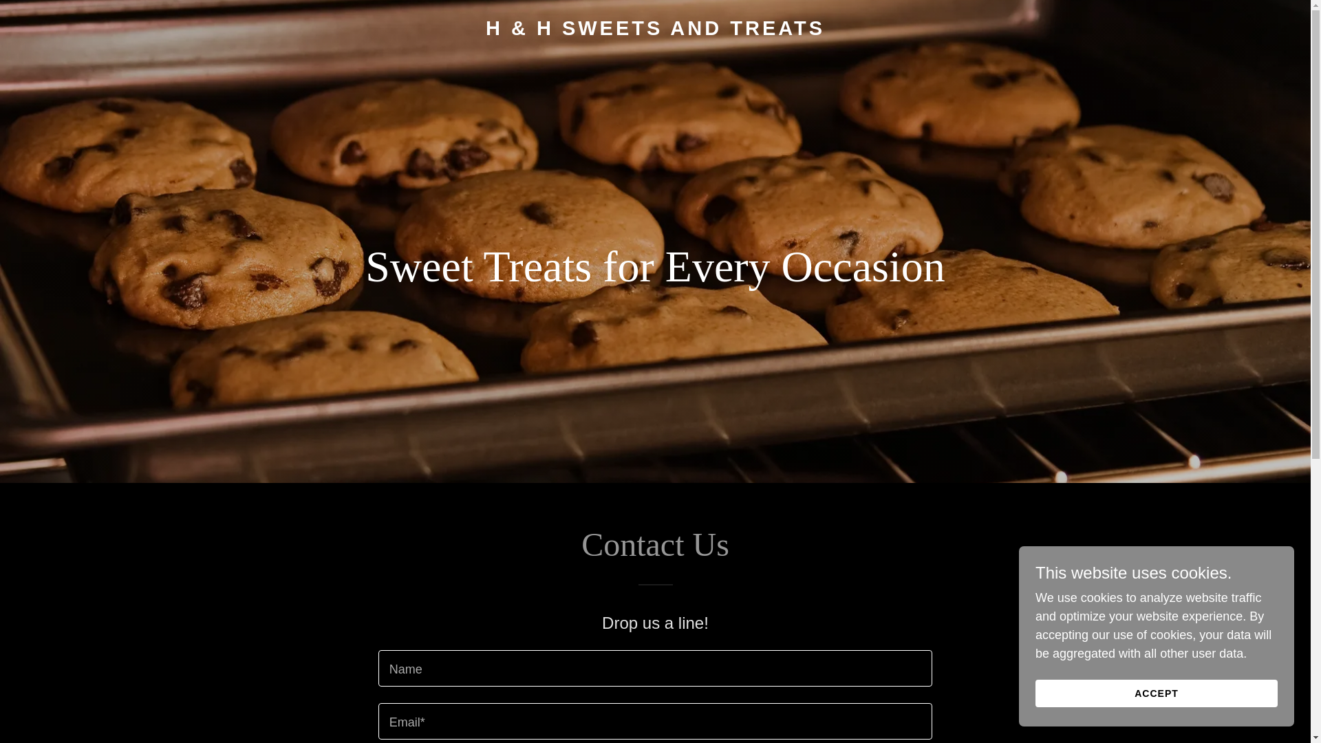 website screenshot of https://handhsweetsandtreats.com/
