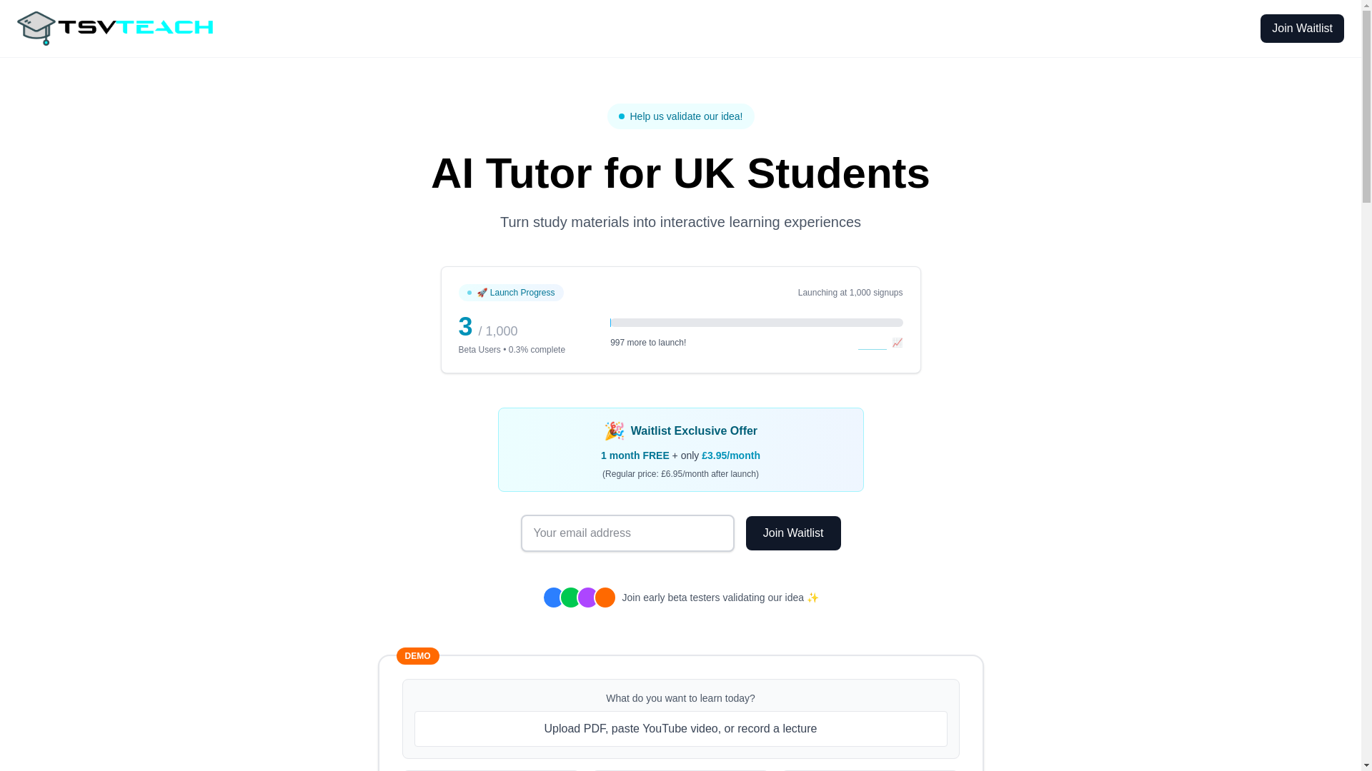 website screenshot of https://tsvteach.com/