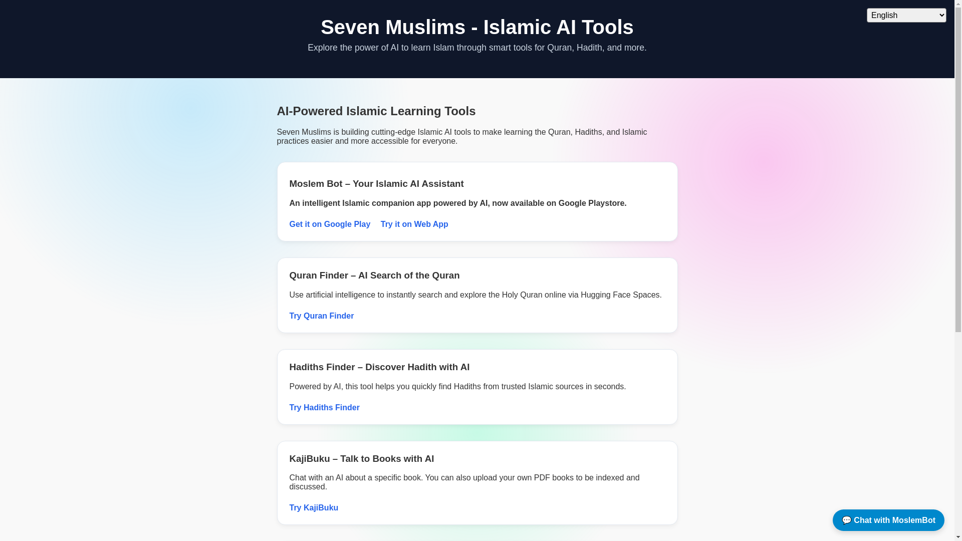 website screenshot of https://moslembot.com/