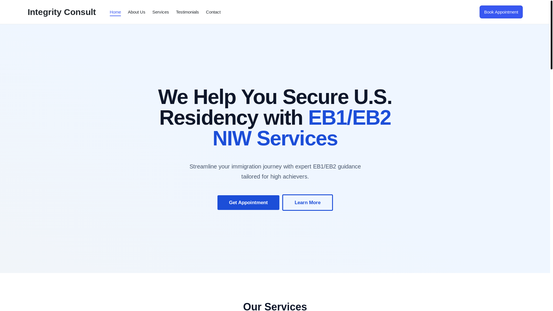website screenshot of https://integrityconsultgroup.com/