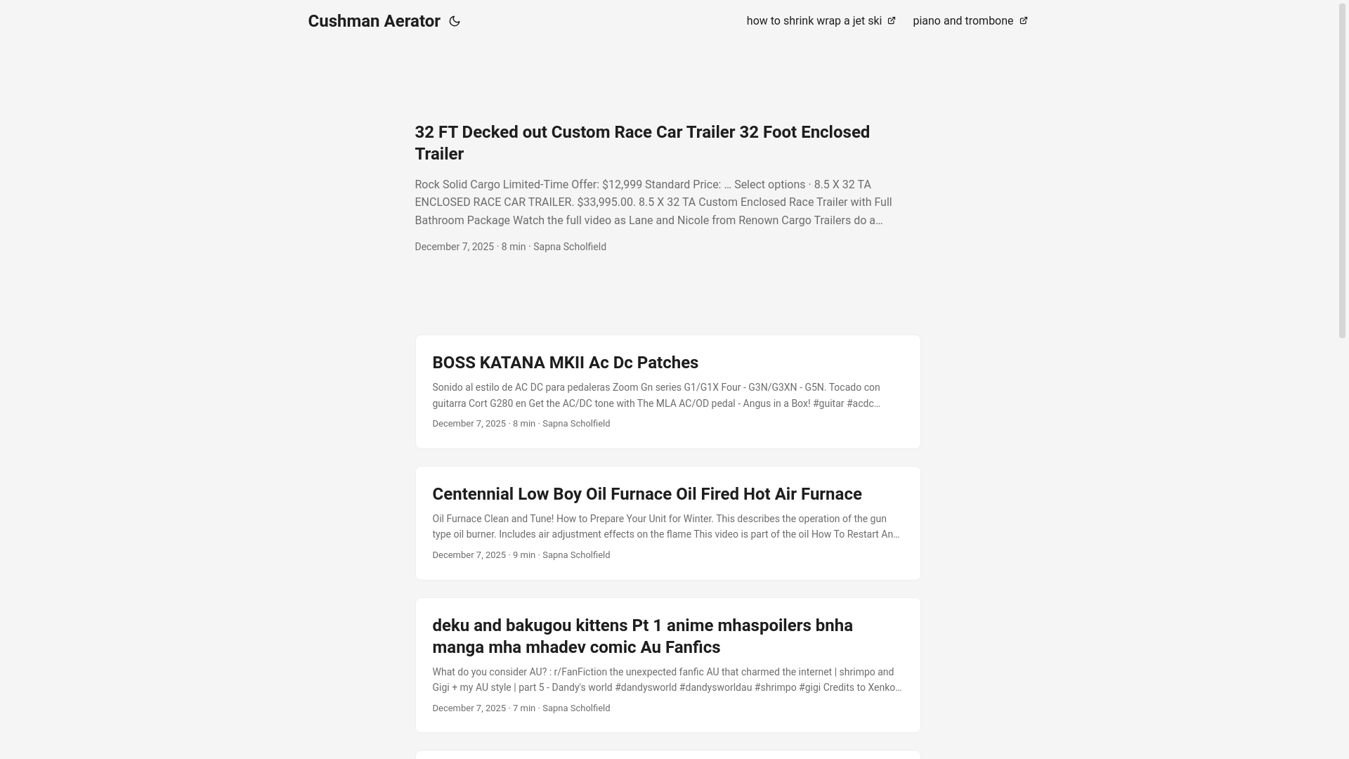 website screenshot of https://cushmanaerator.pages.dev/