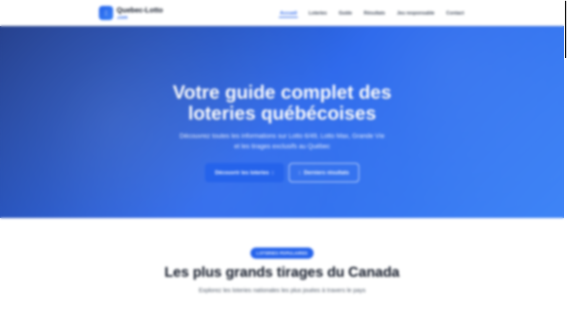 website screenshot of https://quebec-lotto.com/