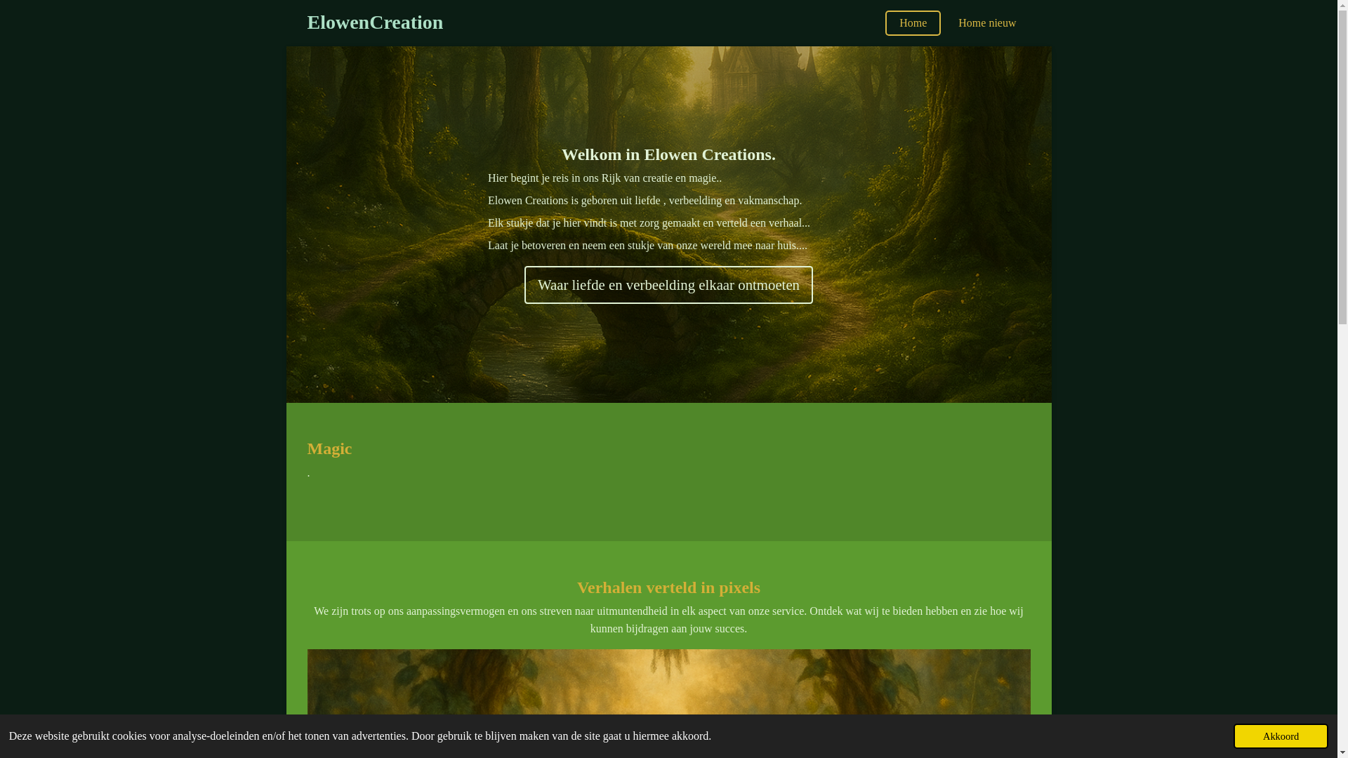 website screenshot of https://elowencreations.nl/