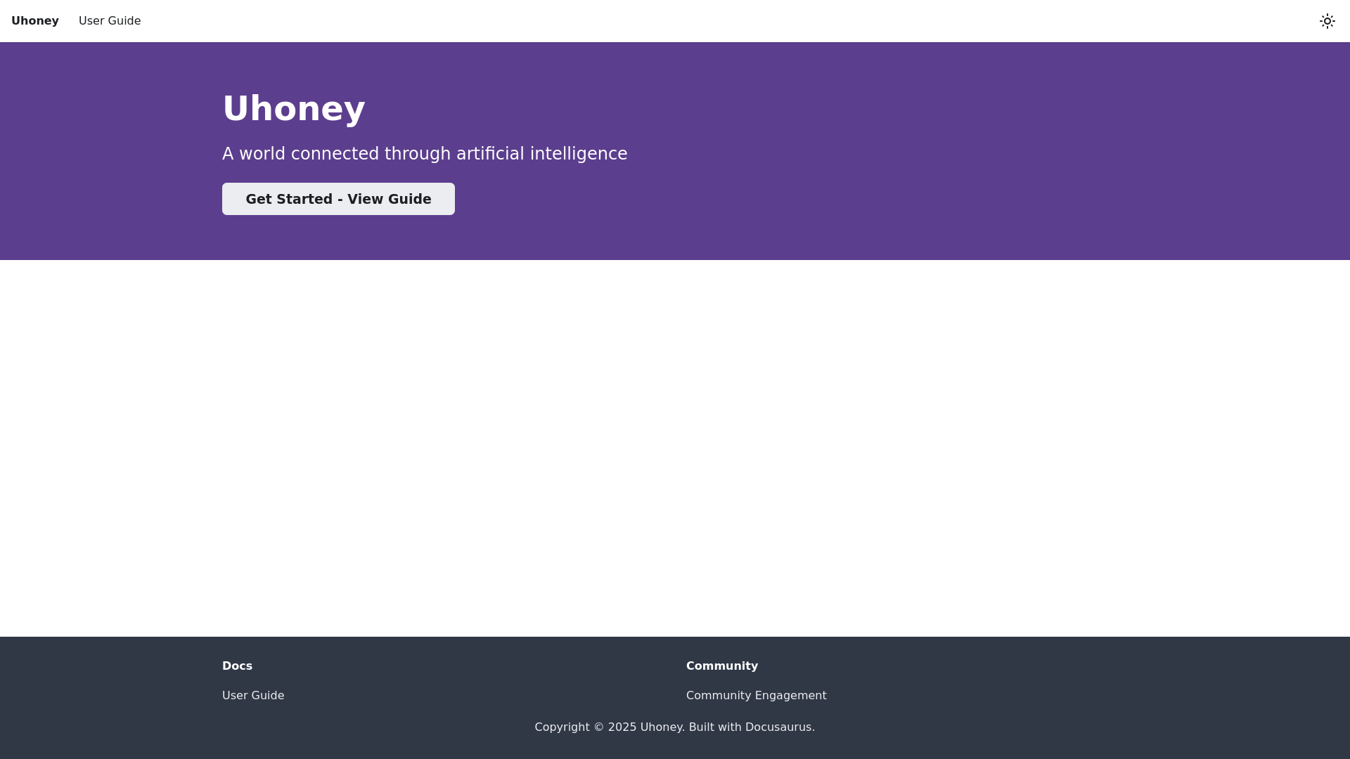 website screenshot of https://uhoney-docs.pages.dev/