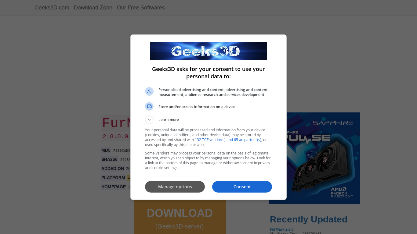 website screenshot of https://geeks3d.com/dl/show/804