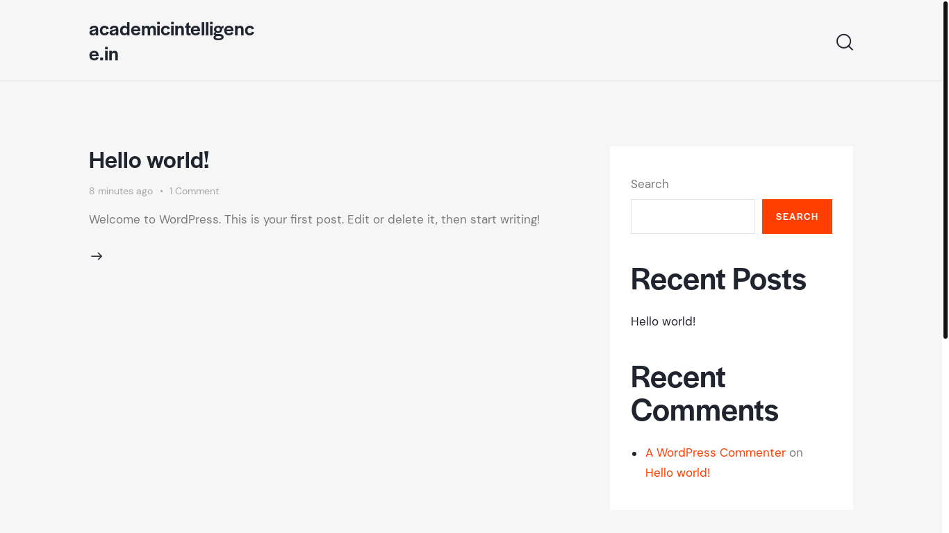 website screenshot of https://academicintelligence.in/