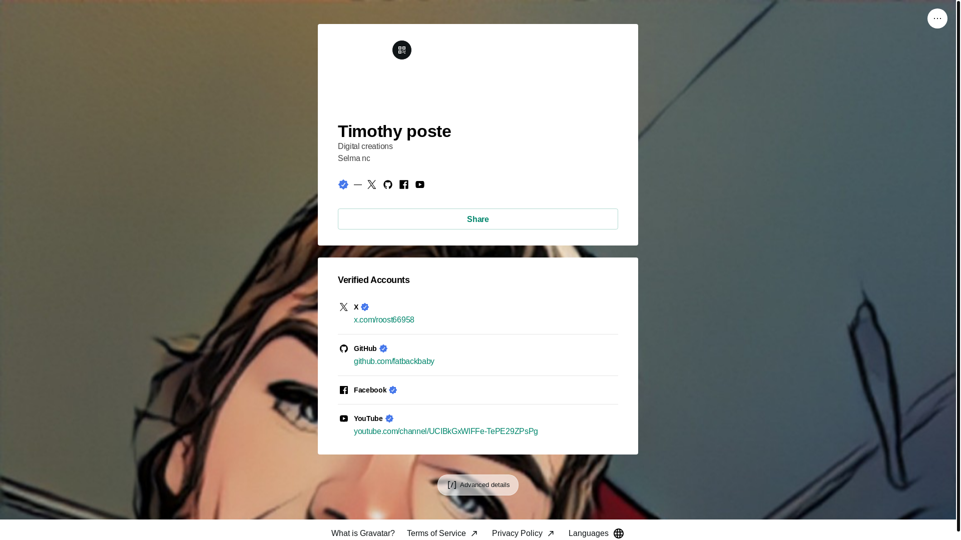 website screenshot of https://timothyposte.link/