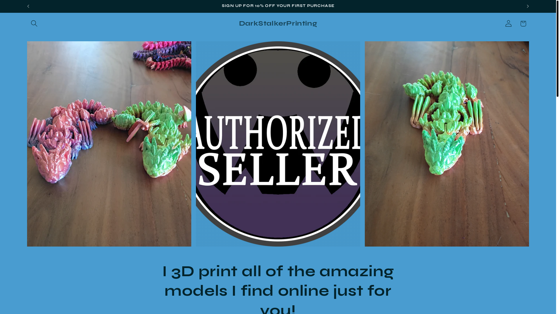 website screenshot of https://darkstalkerprinting.com/