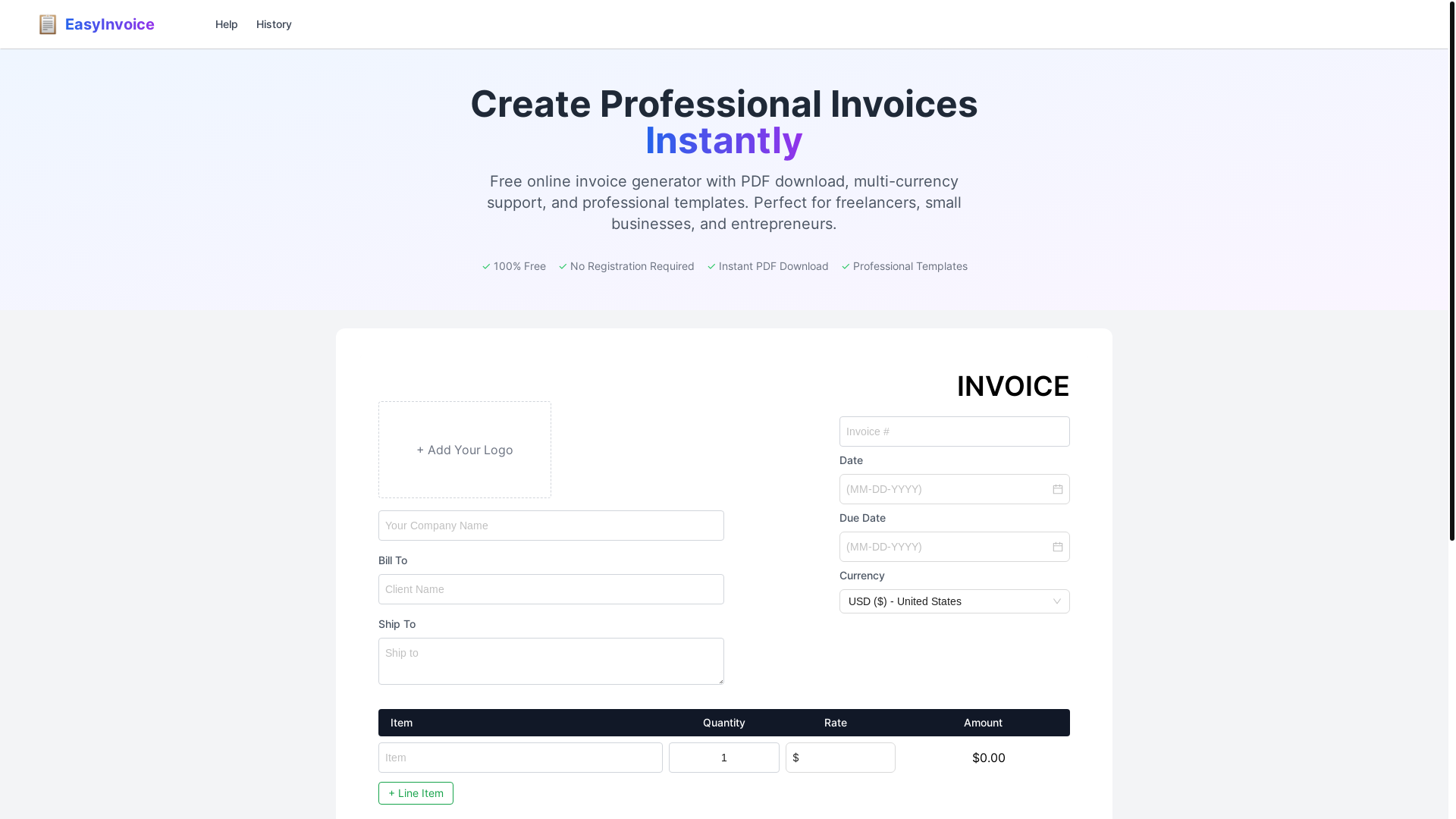 website screenshot of https://ishowinvoice.com/