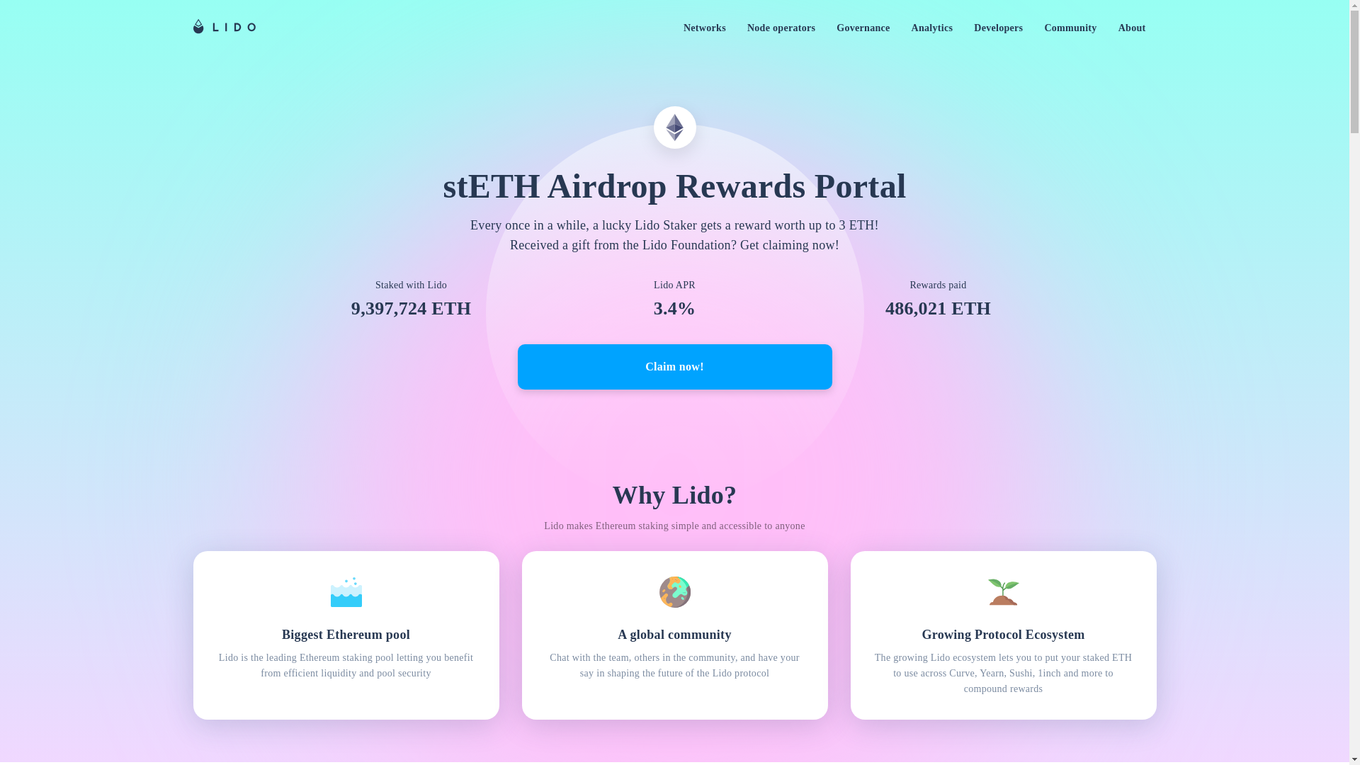 website screenshot of https://steth-foundation.com/
