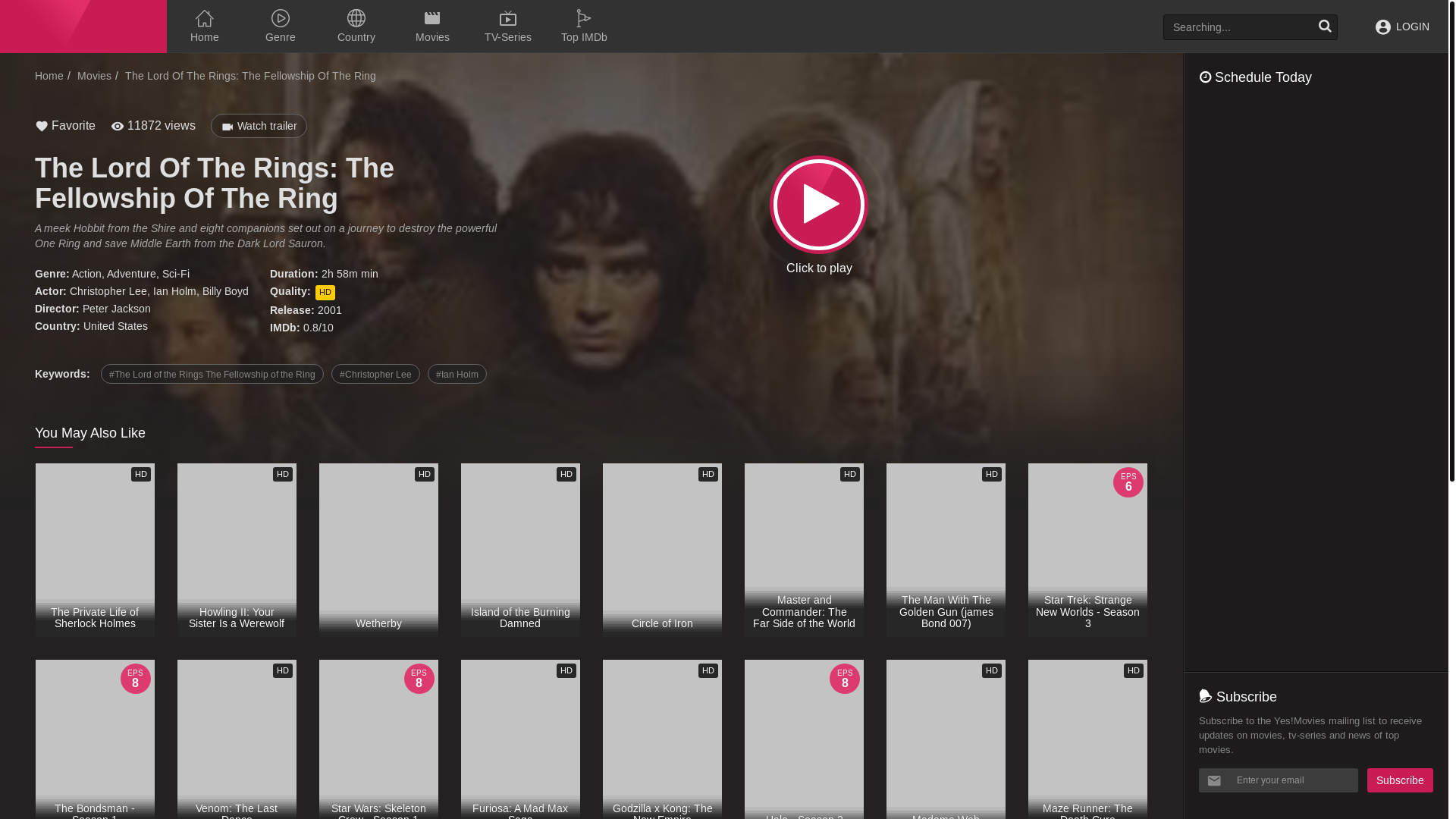website screenshot of https://ww.yesmovies.ag/movie/the-lord-of-the-rings-the-fellowship-of-the-ring-1872.html