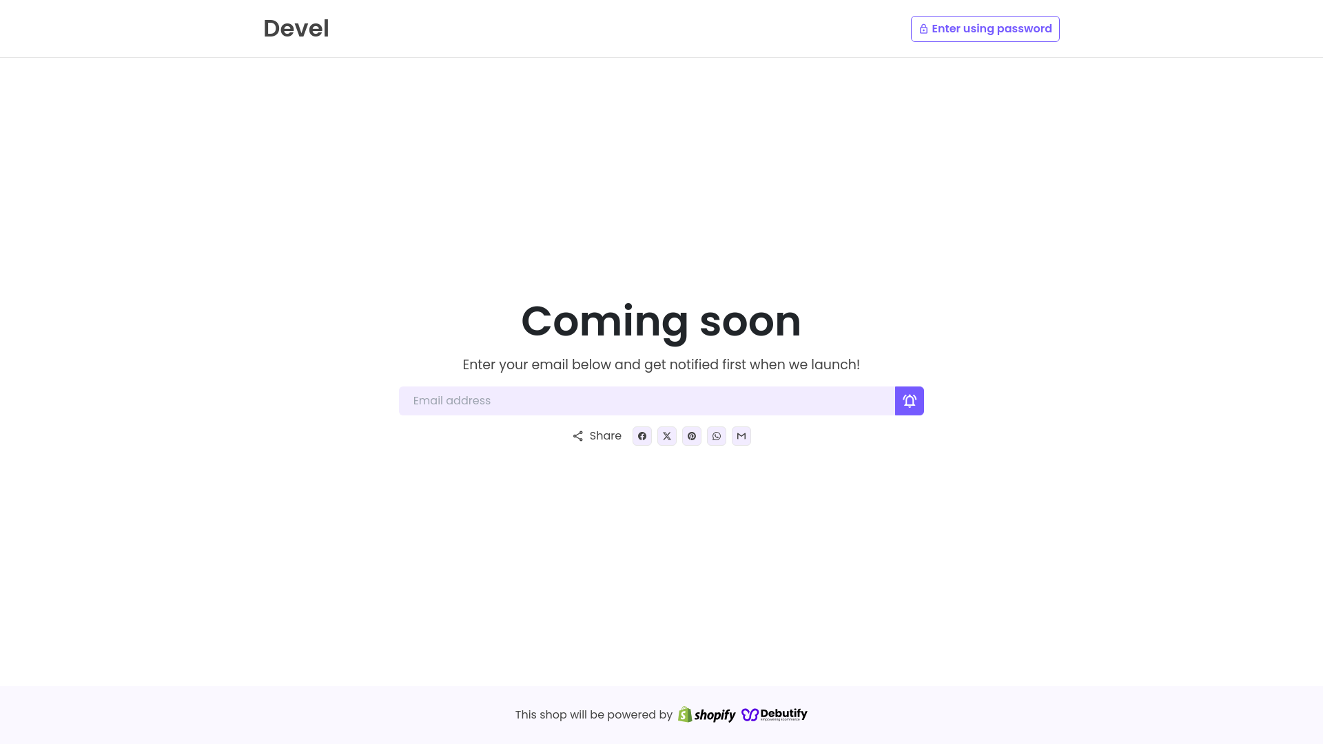 website screenshot of https://develdress.com/