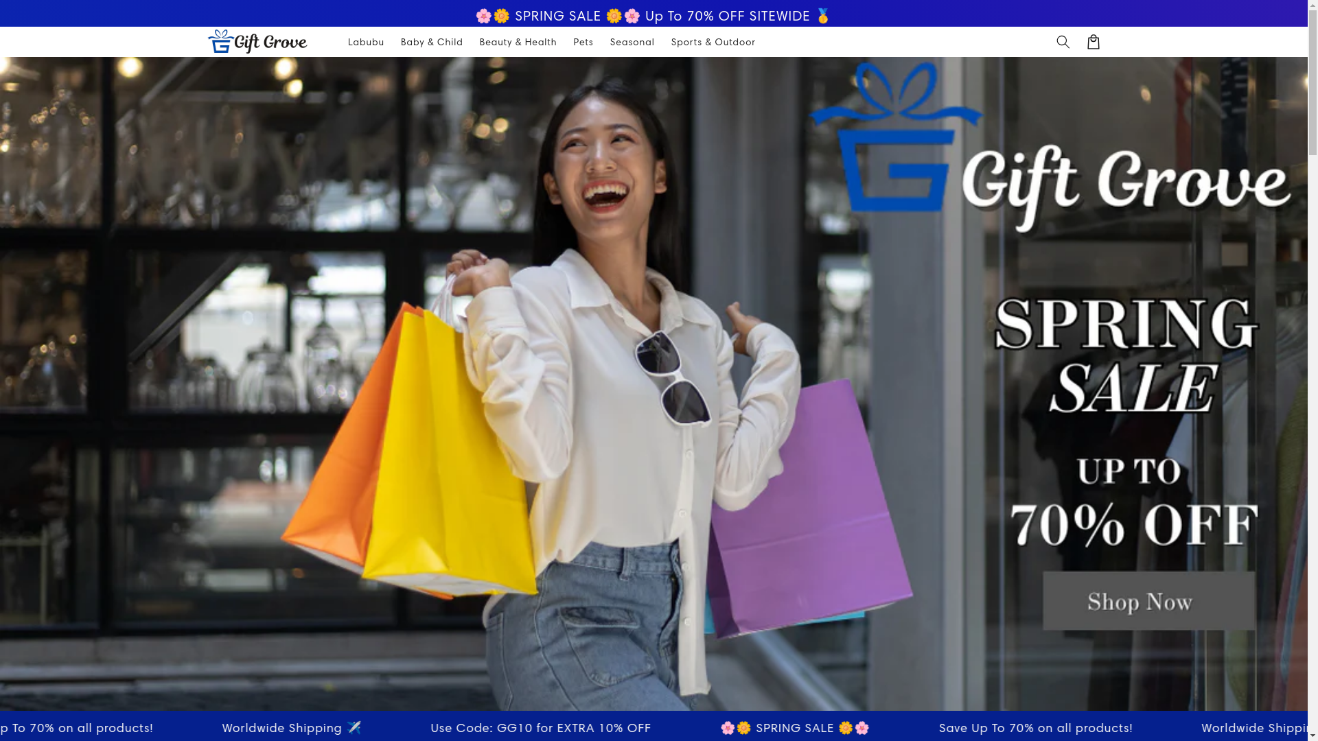 website screenshot of https://giftgroveshop.com/