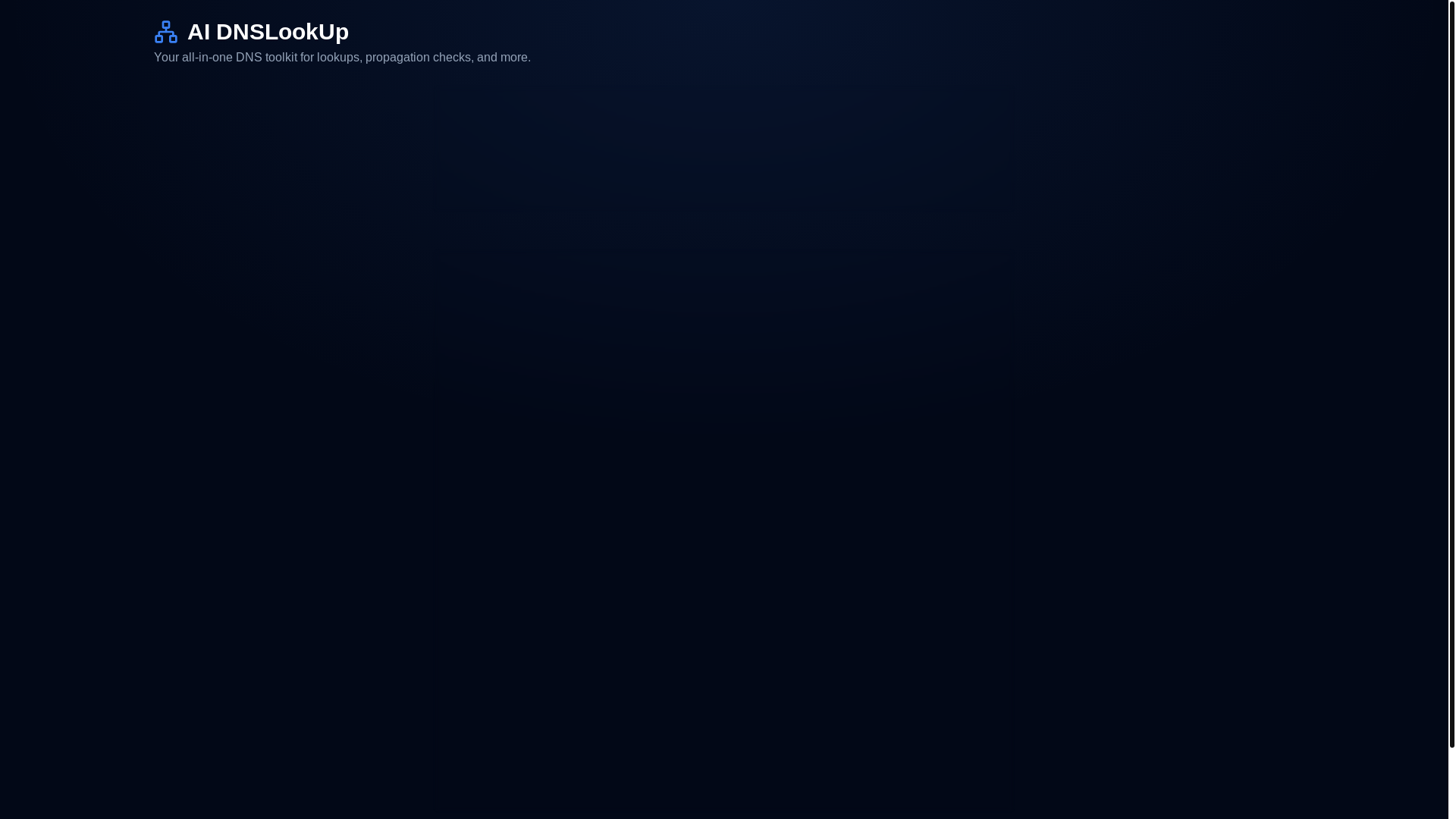 website screenshot of https://ai-dnslookup.com/