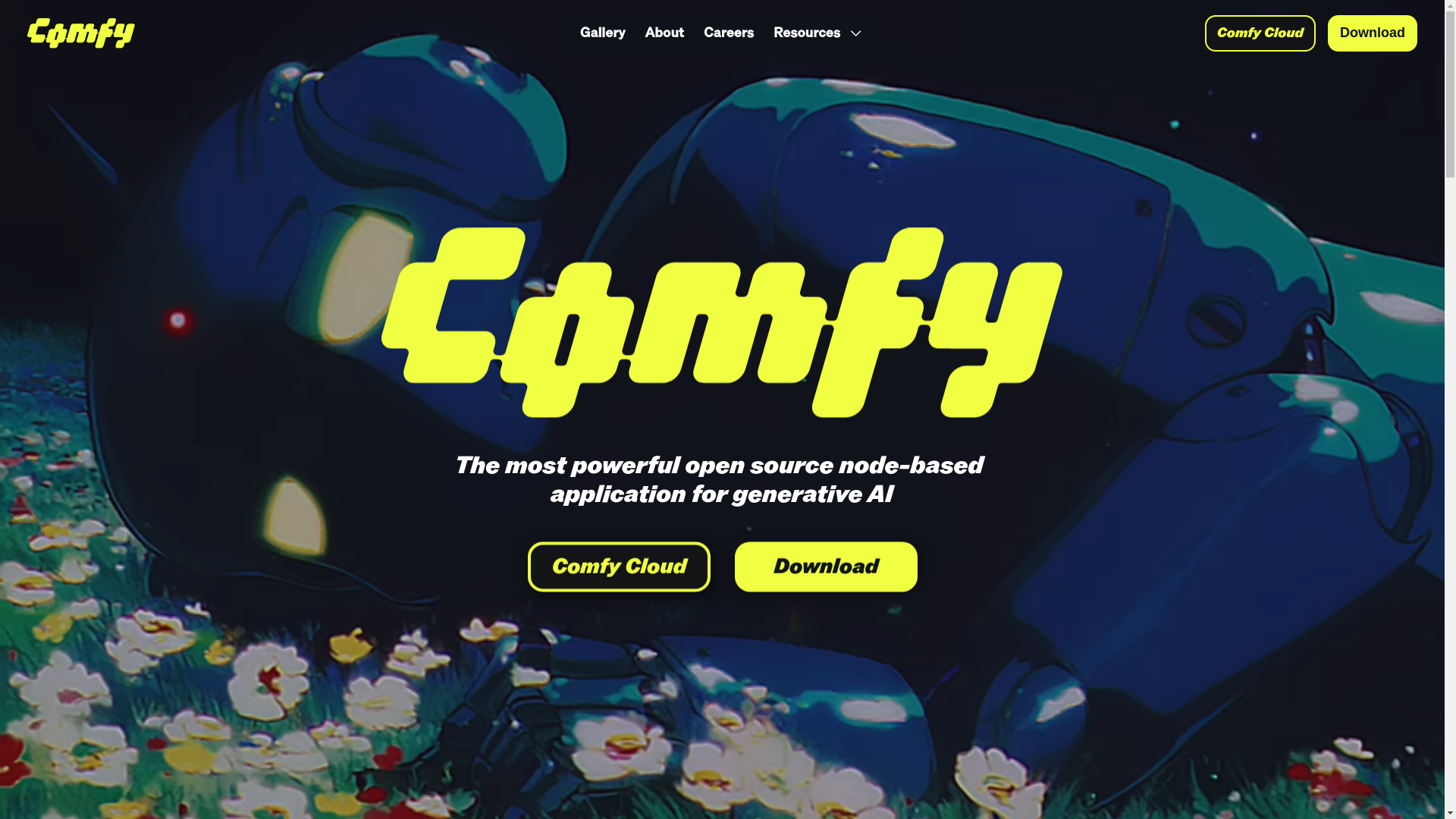 website screenshot of https://comfyai.org/