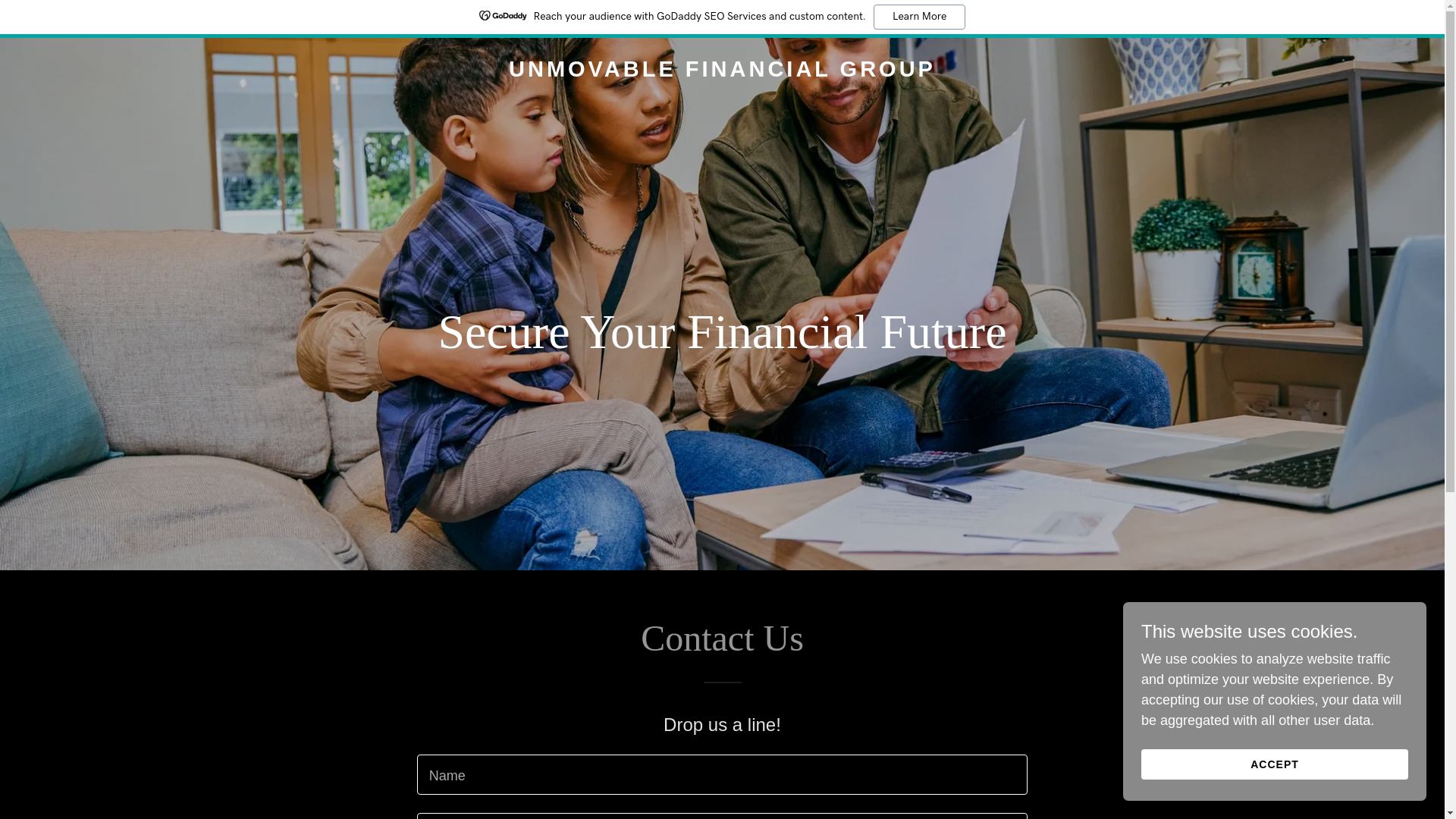 website screenshot of https://unmovablefinancialgroup.com/