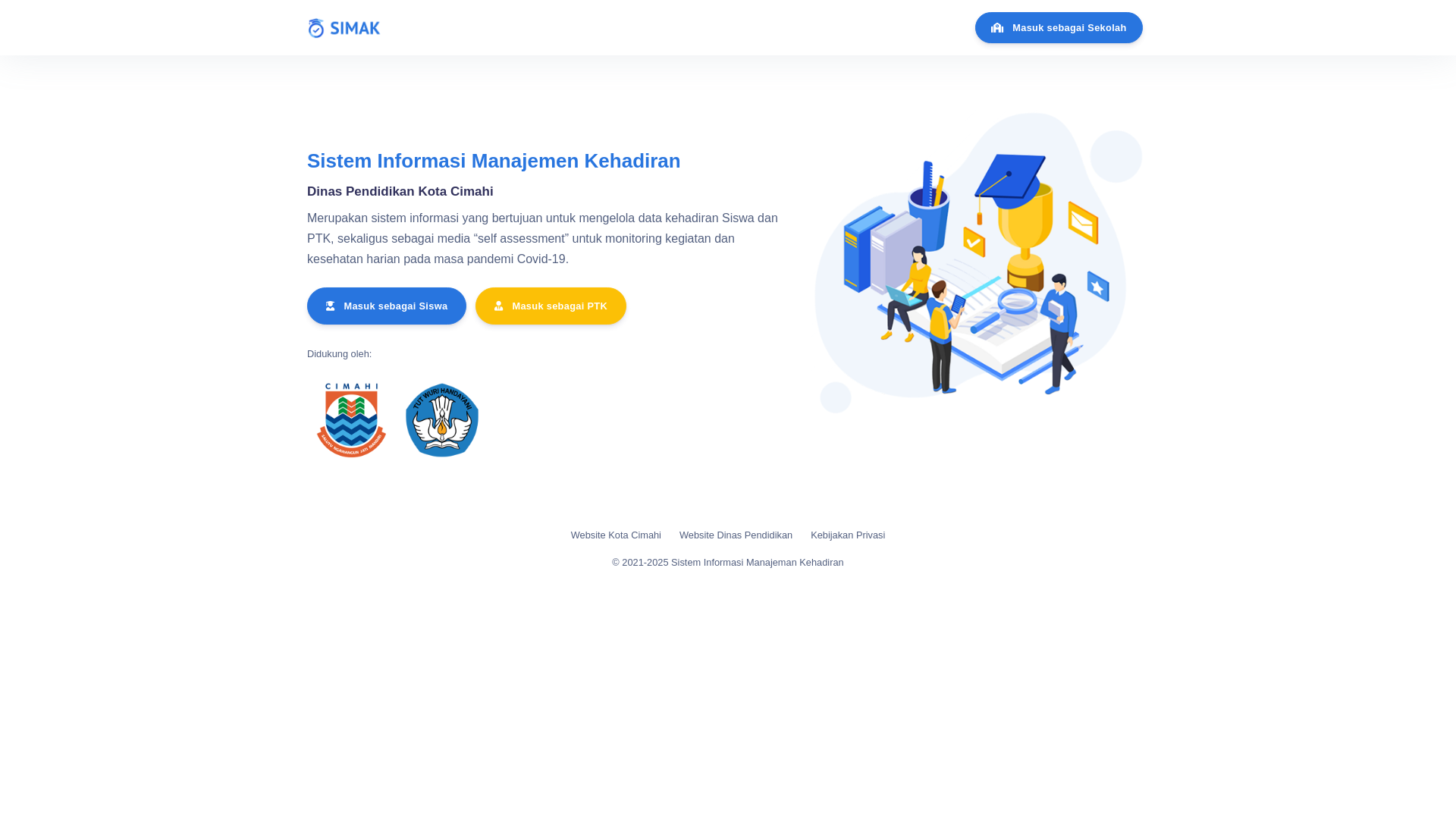 website screenshot of https://simak.cimahikota.go.id/