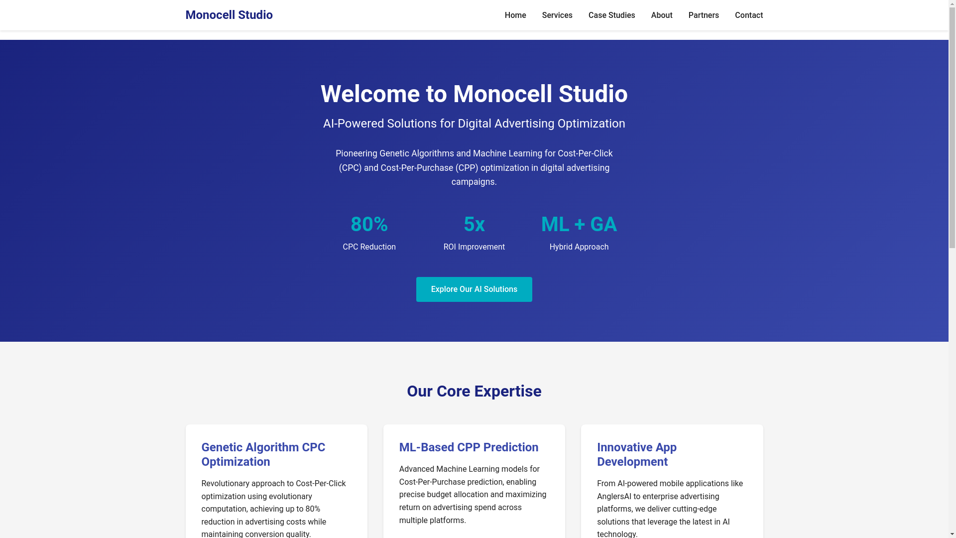 website screenshot of https://monocell-studio.pages.dev/