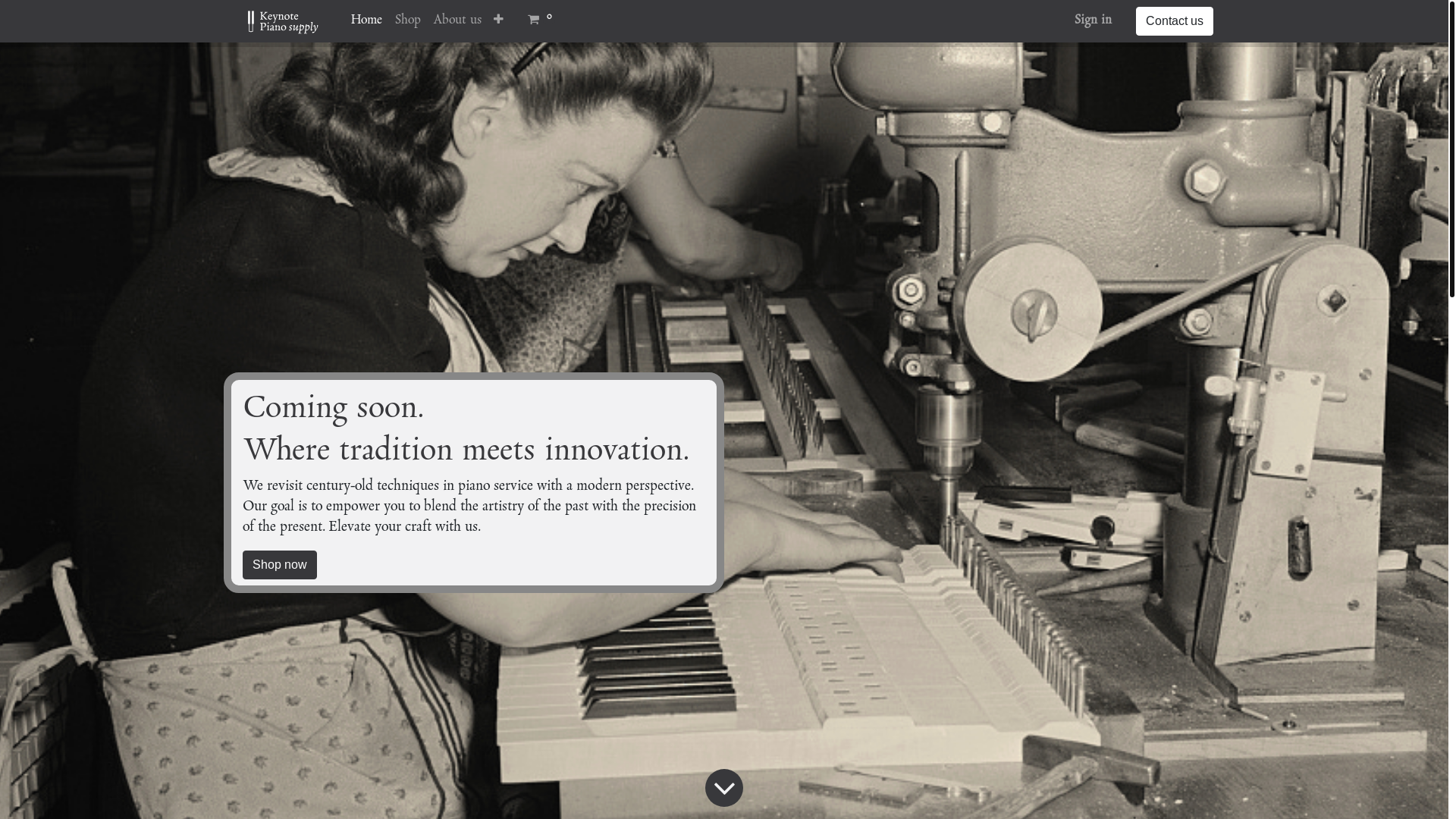 website screenshot of https://keynotepianosupply.com/