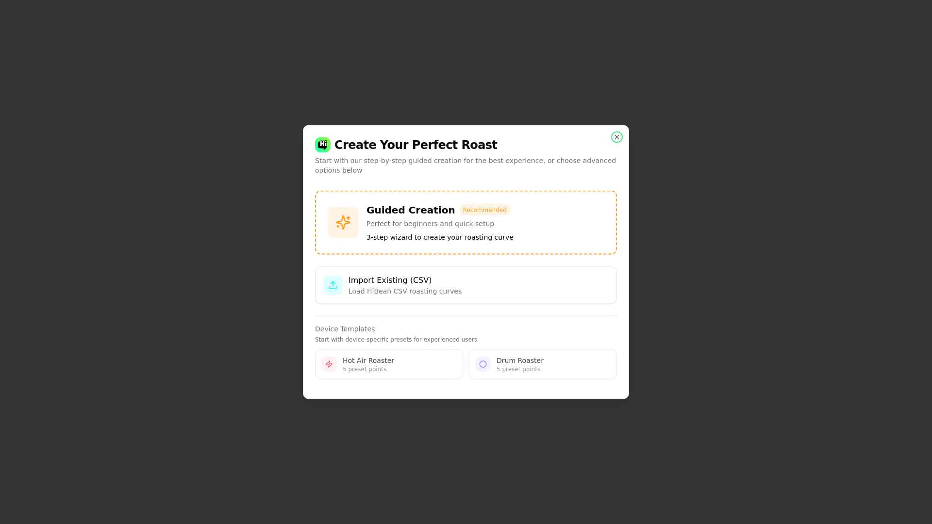 website screenshot of https://roast-curve-editor.pages.dev/