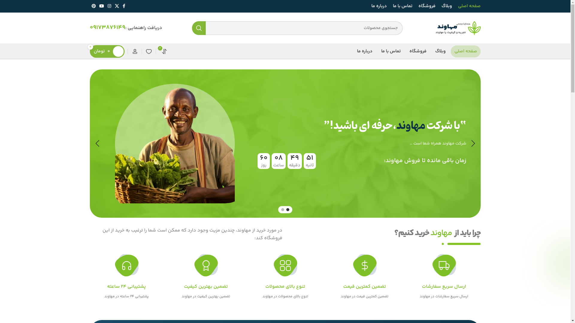 website screenshot of https://mehavand.com/