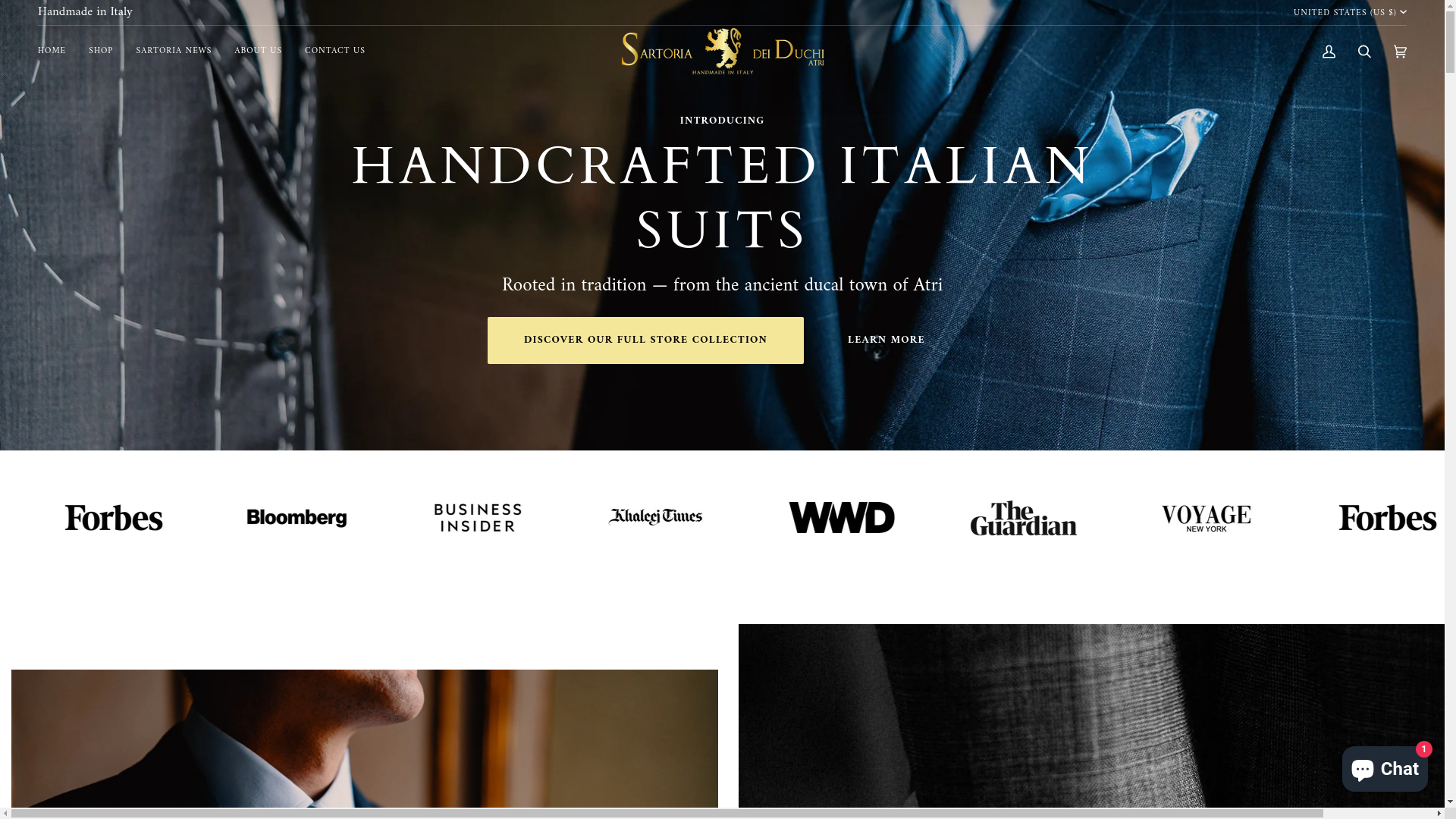 website screenshot of https://sartoriadeiduchi.pro/