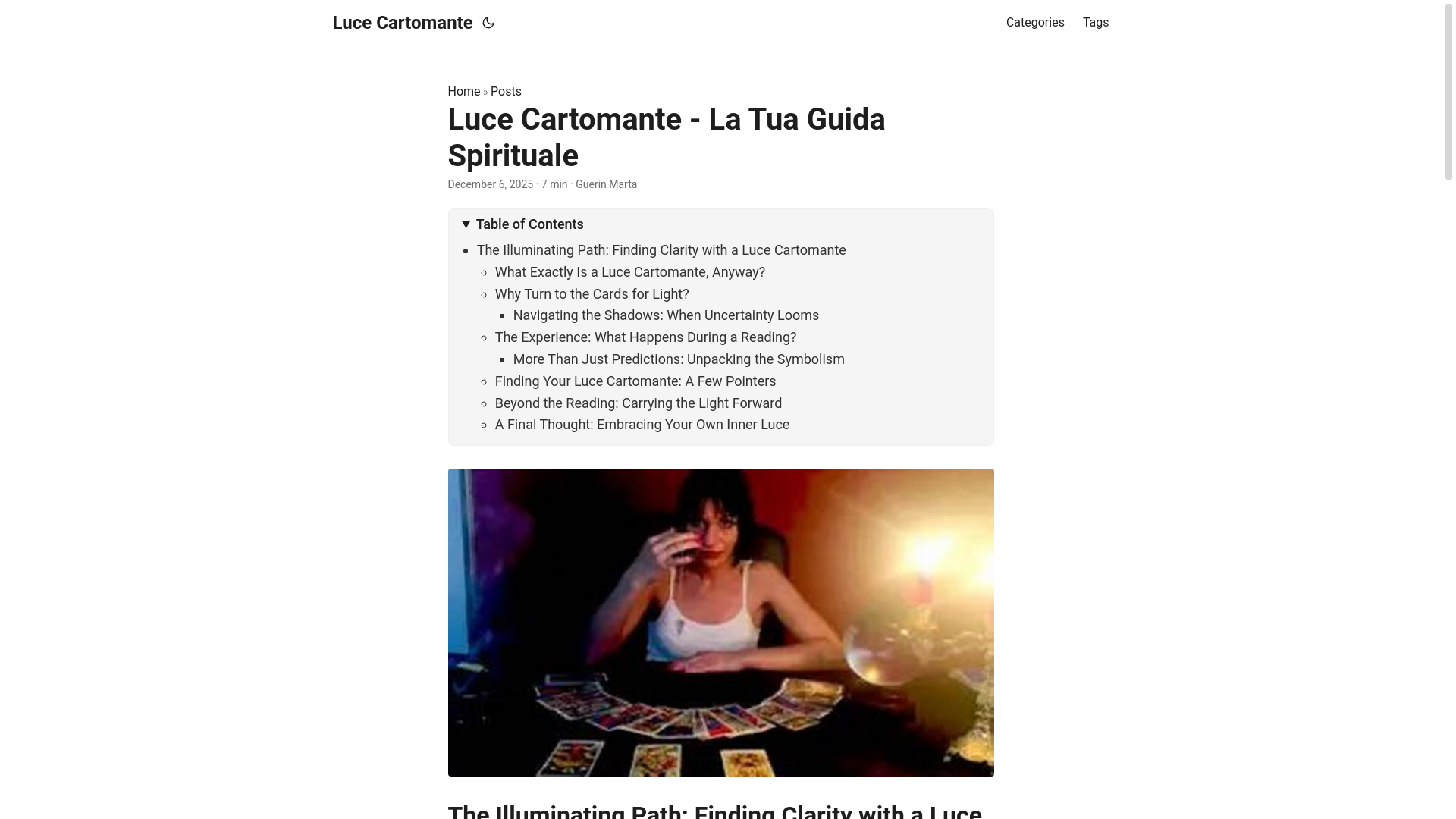 website screenshot of https://lucecartomante5.pages.dev/