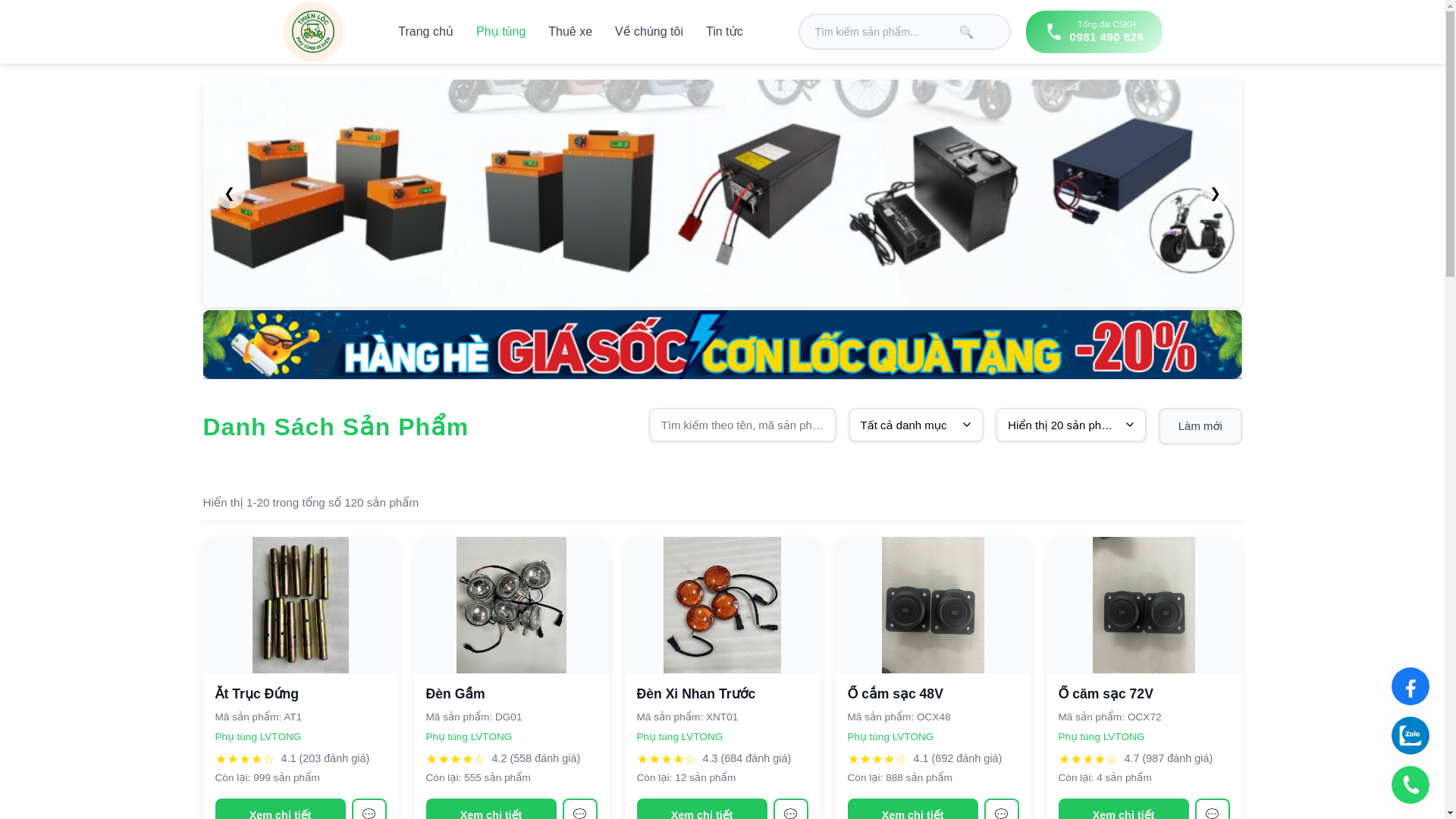 website screenshot of https://phutungxedienthienloc.com.vn/