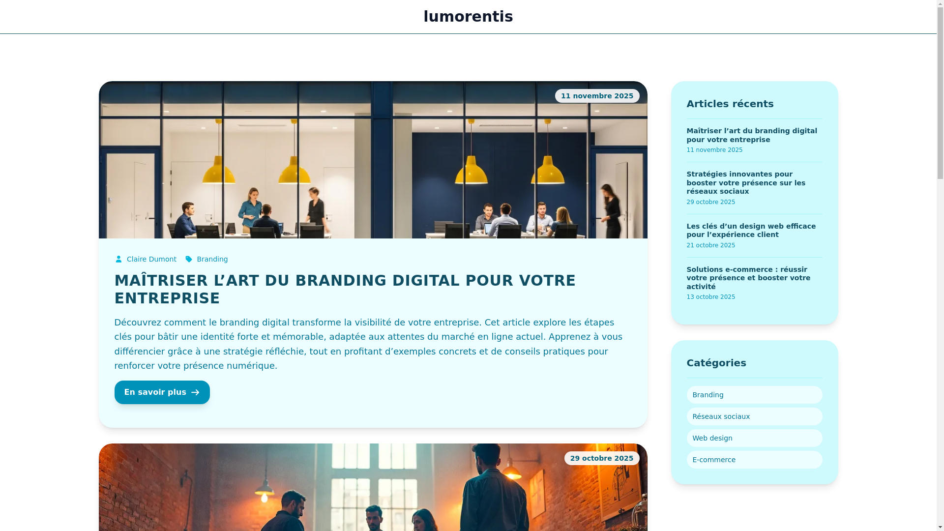 website screenshot of https://lumorentis.com/