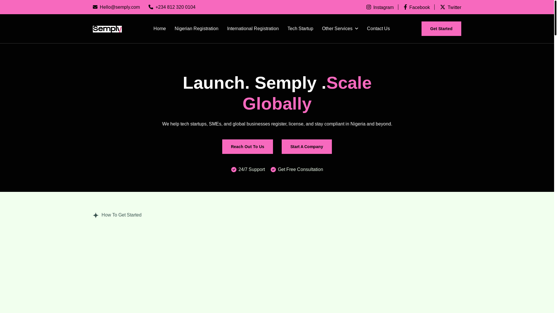 website screenshot of https://semplyhq.com/