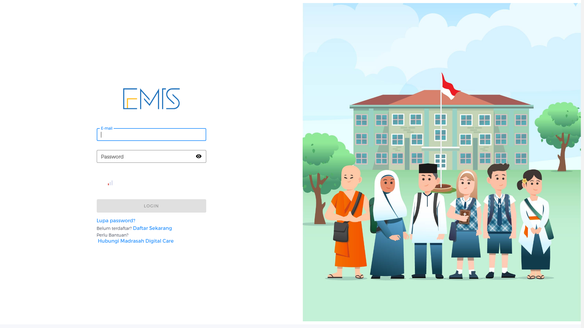 website screenshot of https://emis.kemenag.go.id/login?initial=true