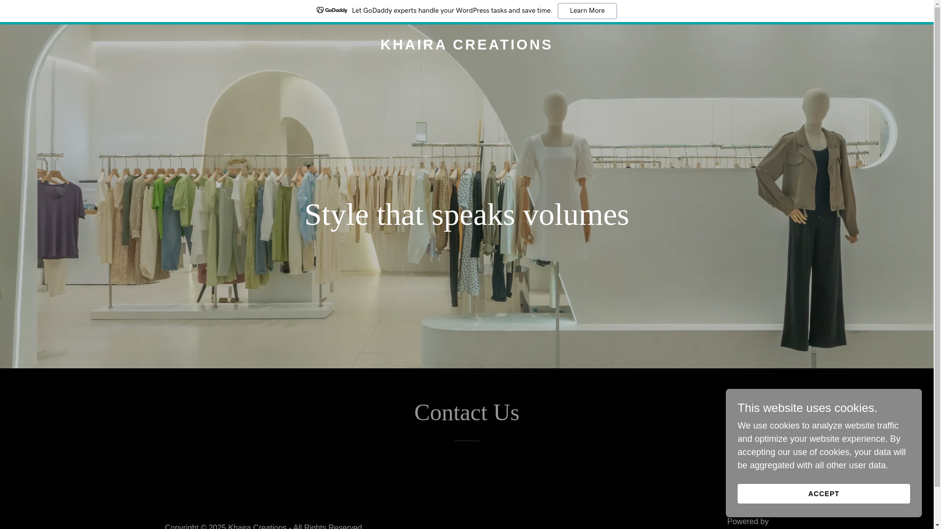 website screenshot of https://khairacreations.com/