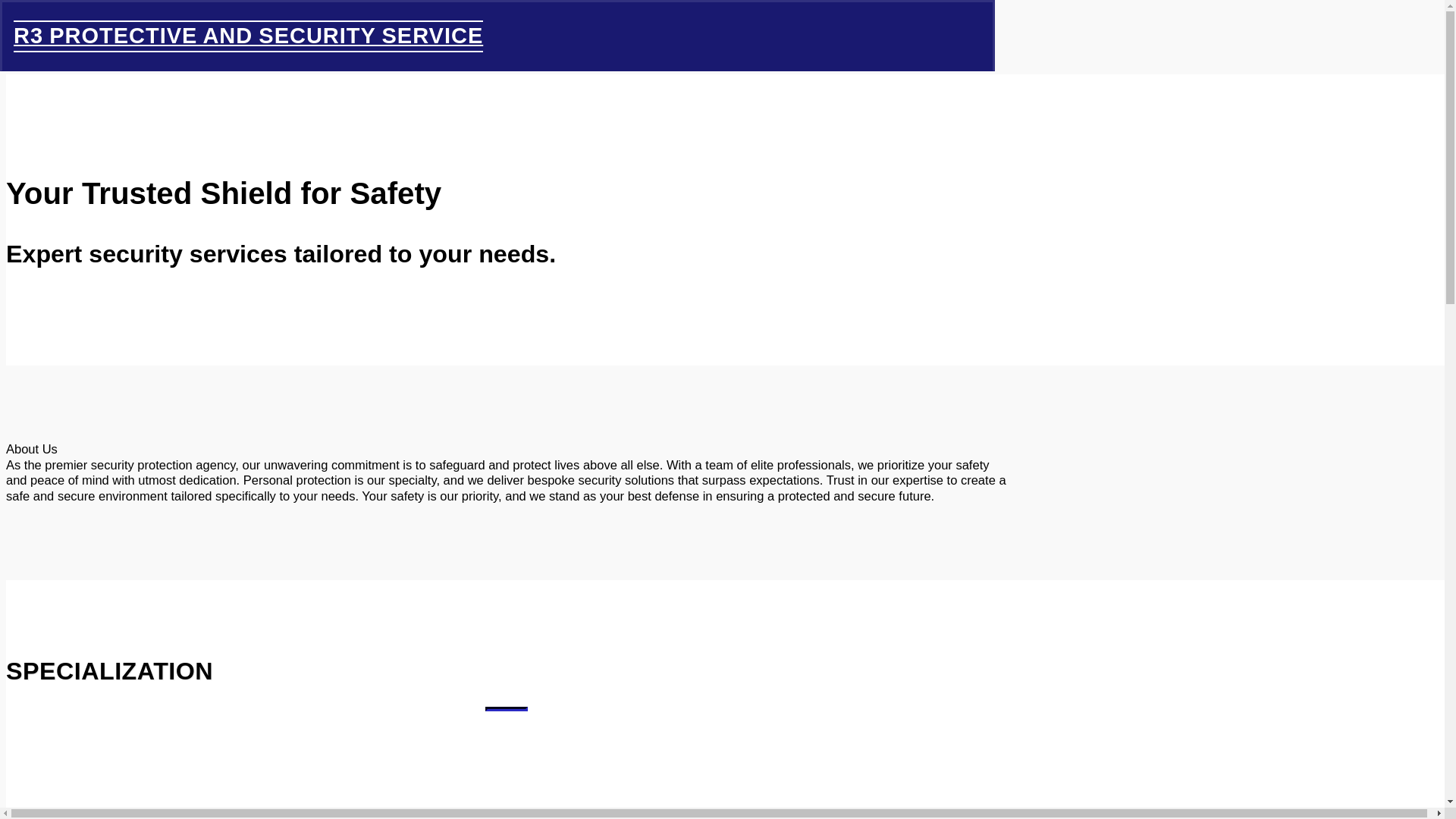 website screenshot of https://r3-protectiveandsecurityservice.com/