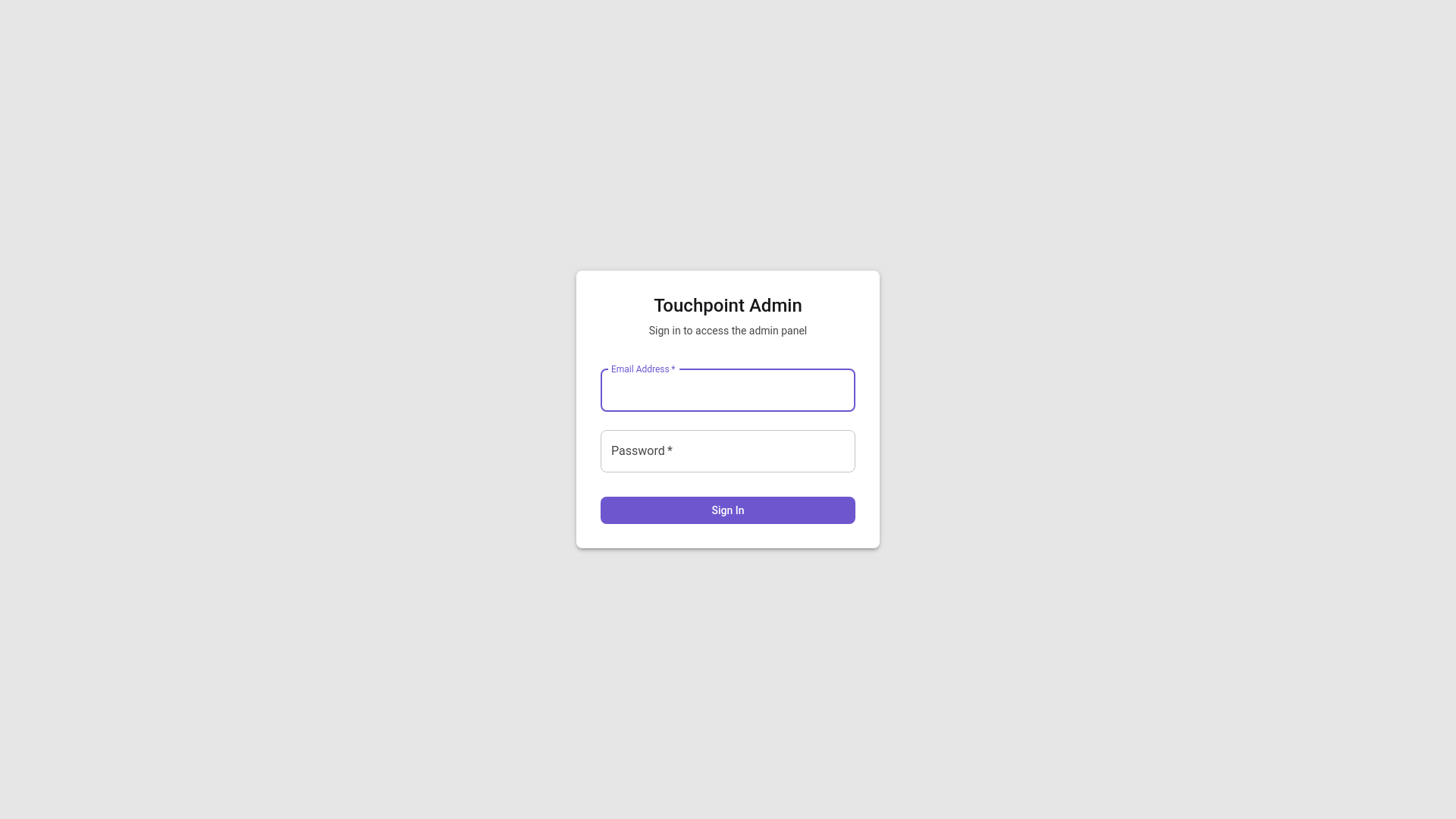 website screenshot of https://touchpoint-staging-admin.pages.dev/