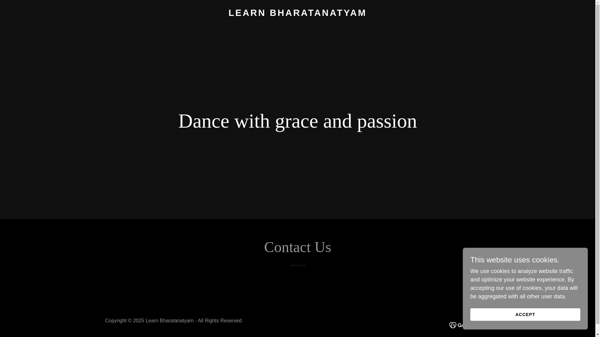 website screenshot of https://learnbharatnatyam.com/