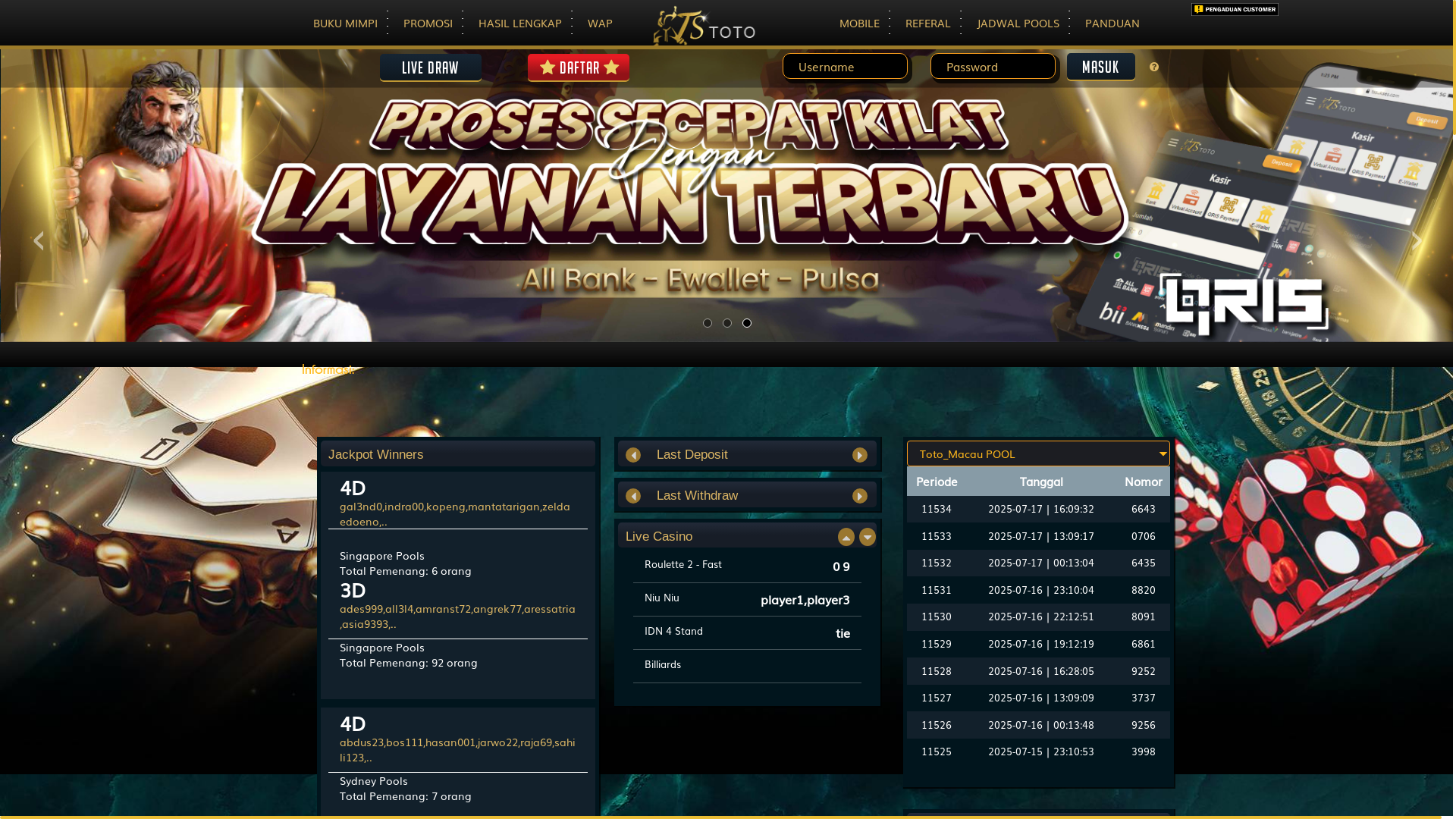 website screenshot of https://tstegas.com/