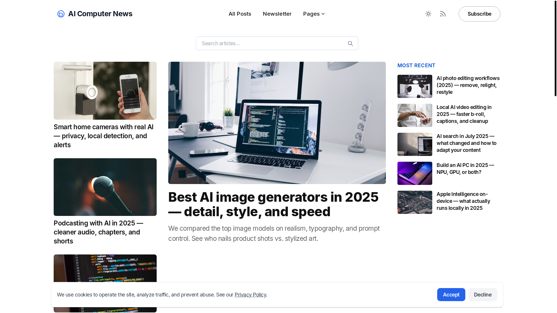 website screenshot of https://aicomputernews.pages.dev/