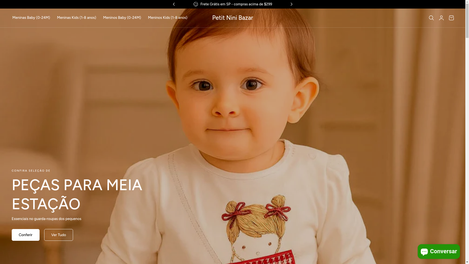 website screenshot of https://outletpetit.com.br/